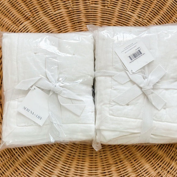 Sutter Linen King Shams (Set of 2)-White - The Home Decor Outlet