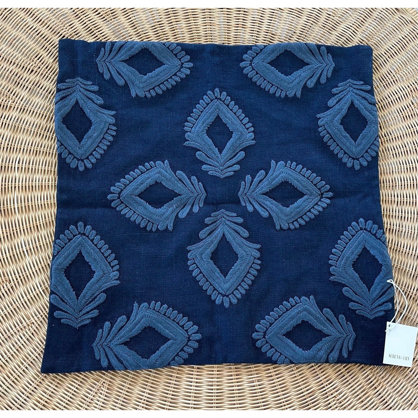 Leighton Pillow Cover (24” SQ)-Midnight - The Home Decor Outlet