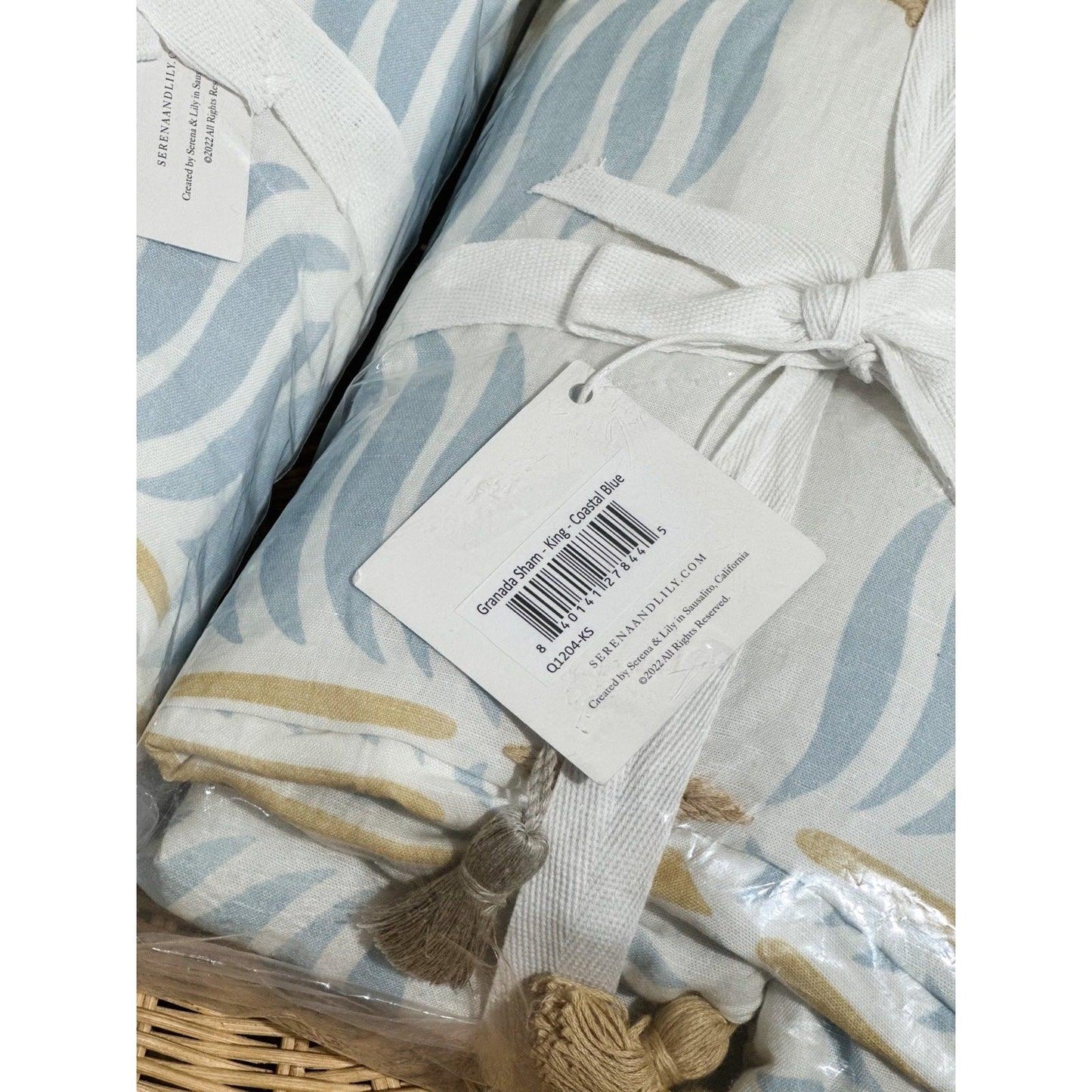 Granada King Shams (Set of 2)-Coastal Blue - The Home Decor Outlet