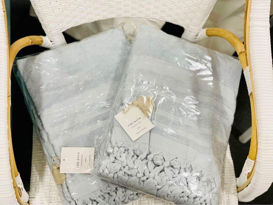 Healdsburg Bath Towels-Sky - The Home Decor Outlet