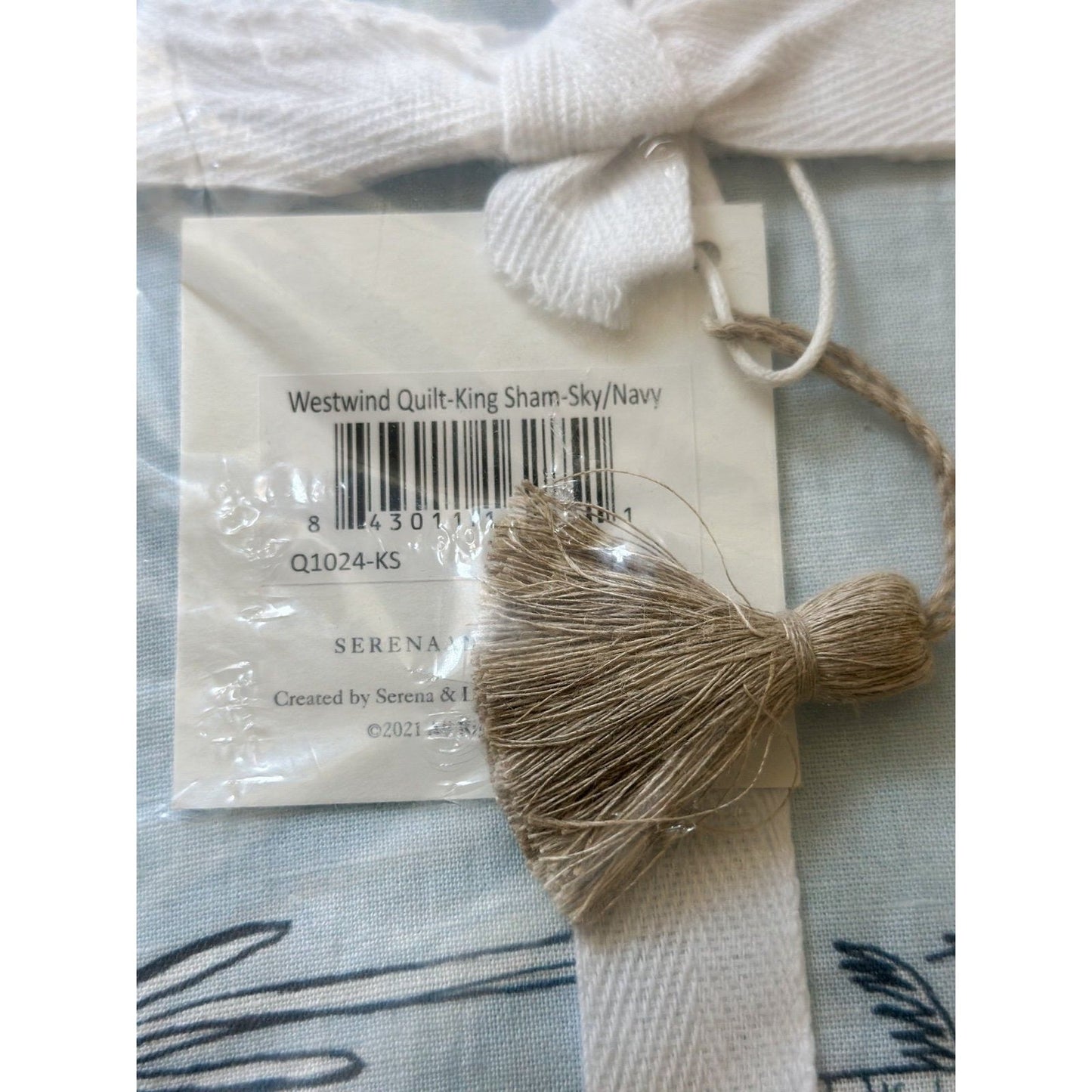 Westwind King Sham-Sky/Navy - The Home Decor Outlet