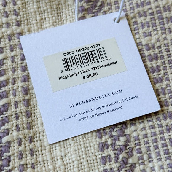Ridge Stripe Pillow Cover (12”x21”)-Lavender - The Home Decor Outlet