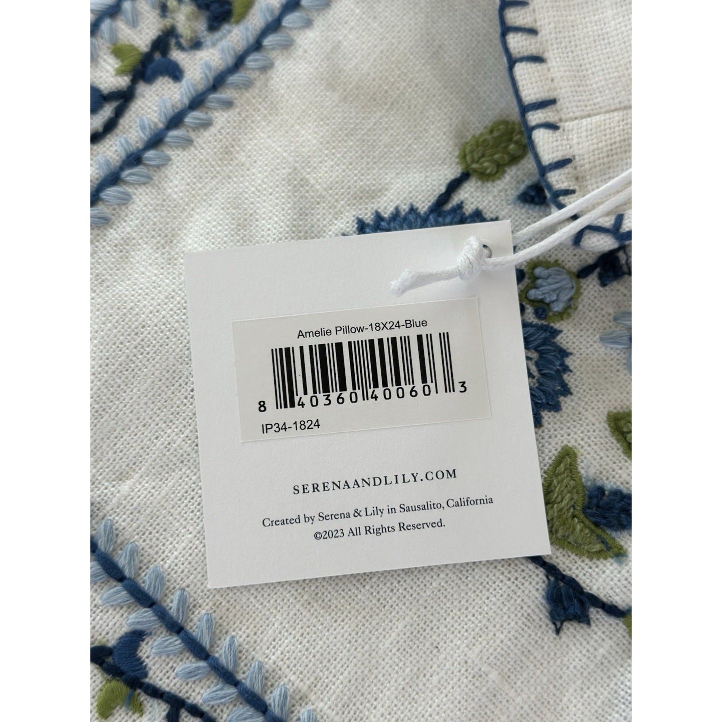 Amelie Pillow Pillow Cover (18”x24”)-Blue