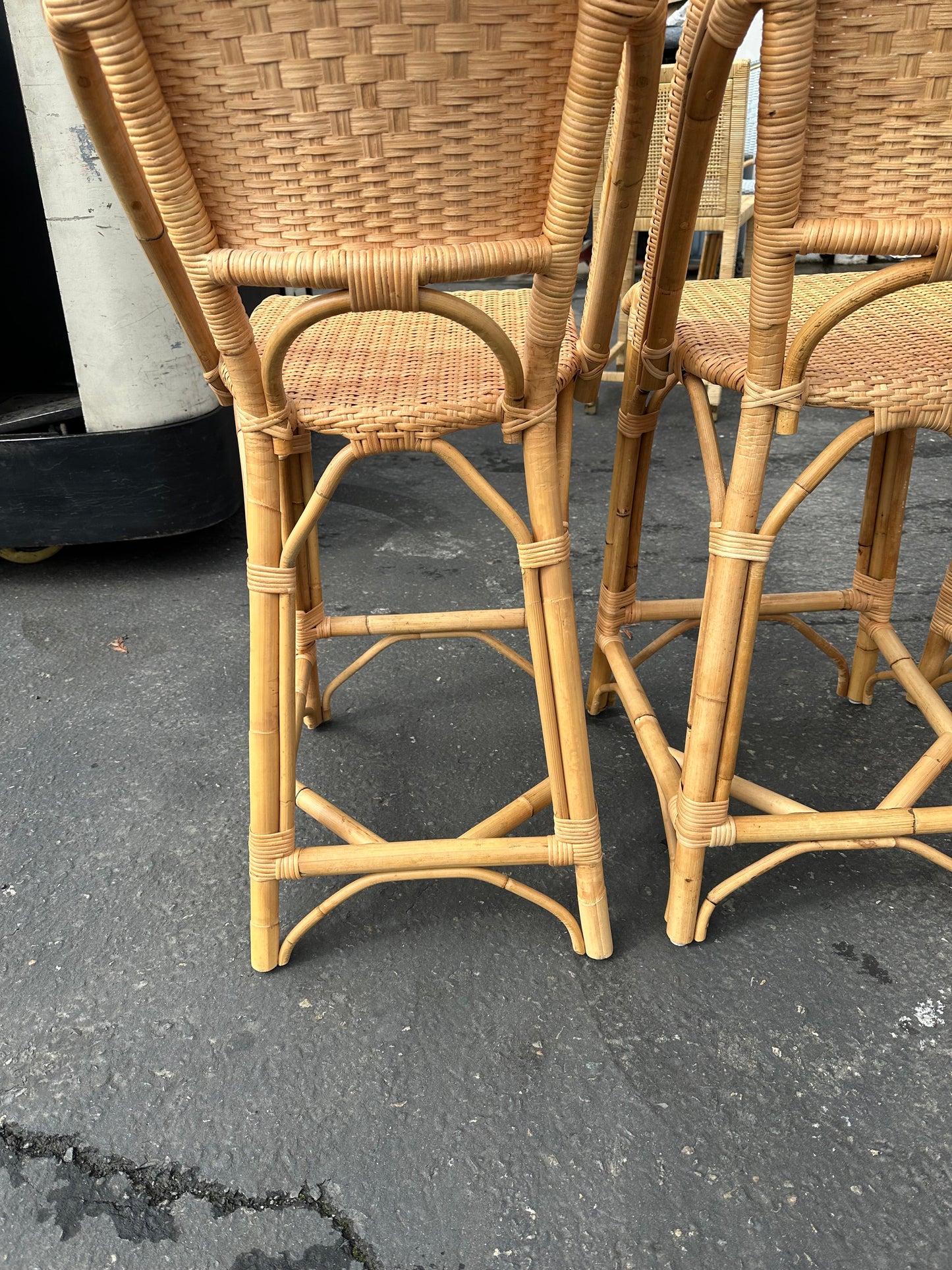 Sunwashed Riviera Rattan Counter Stool-Natural