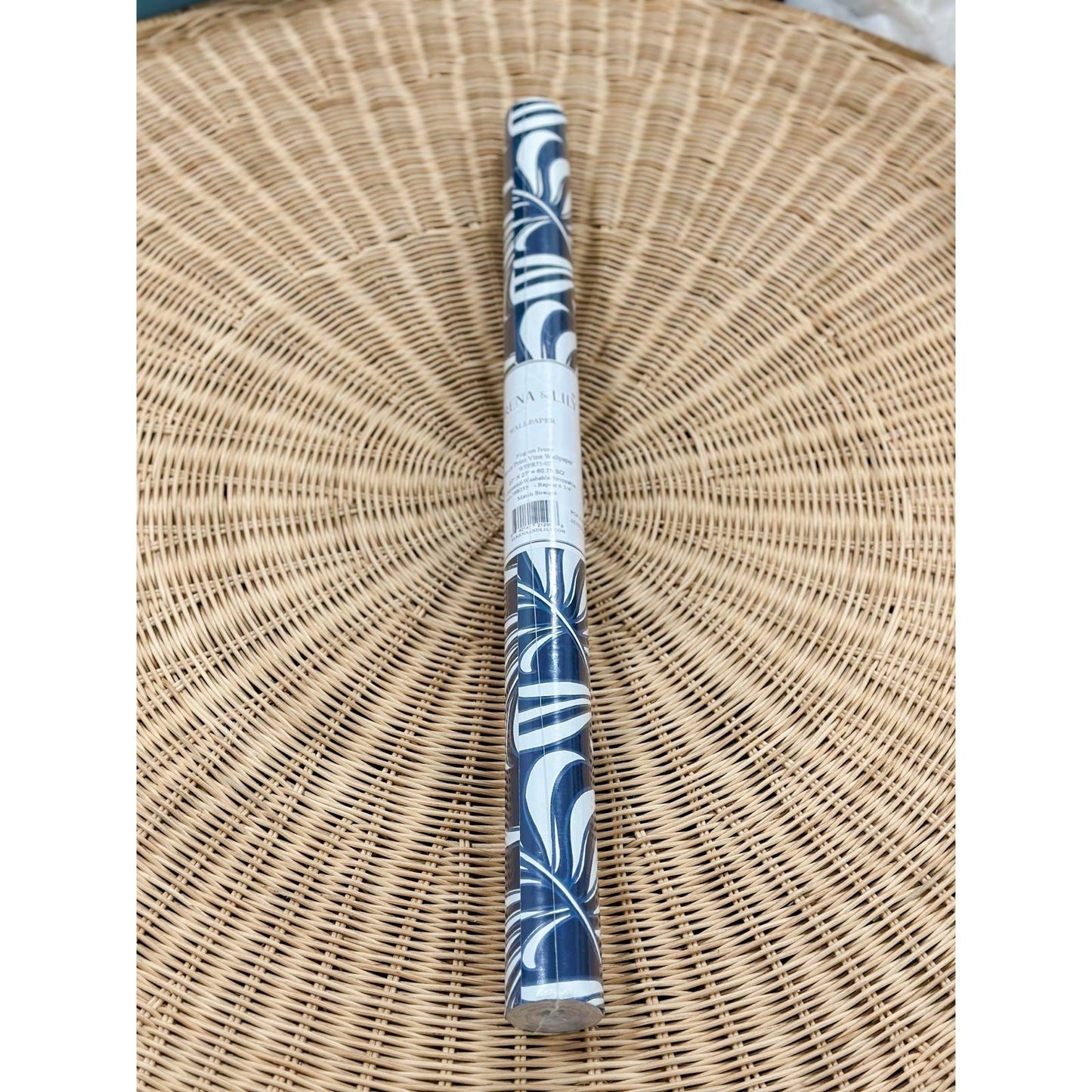 Tisbury Navy Vines Wallpaper - The Home Decor Outlet