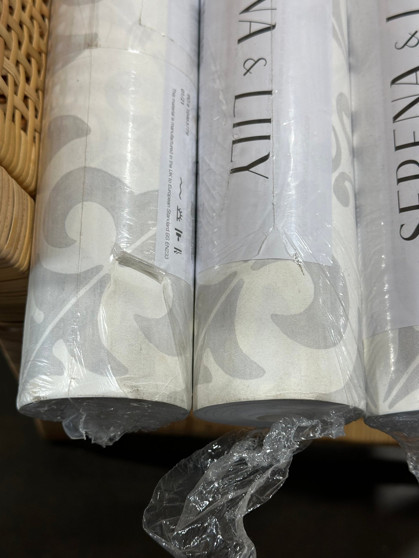 Wentworth Wallpaper-Fog (CL) - The Home Decor Outlet