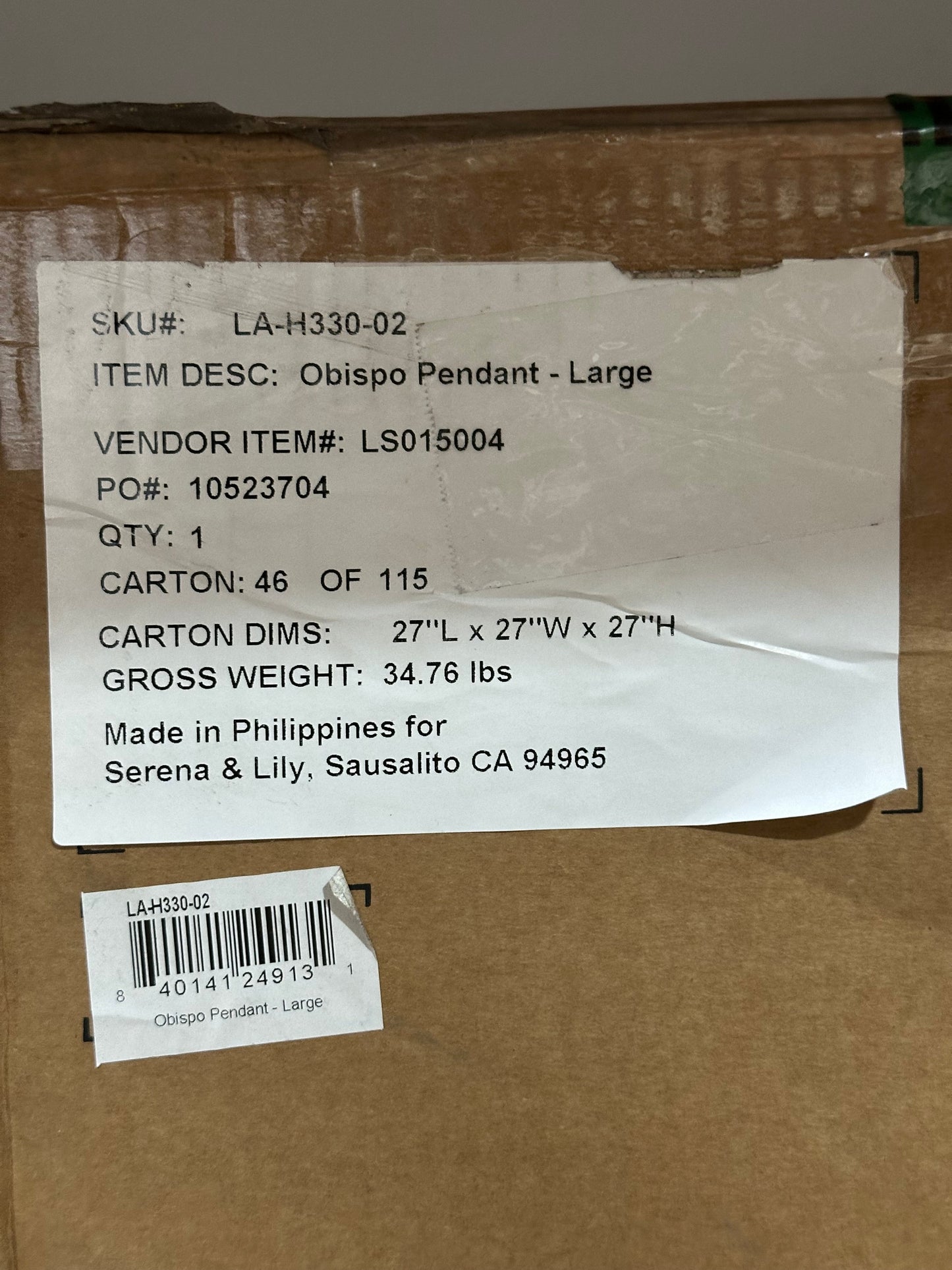 Obispo Large Pendant (25” DIAM)