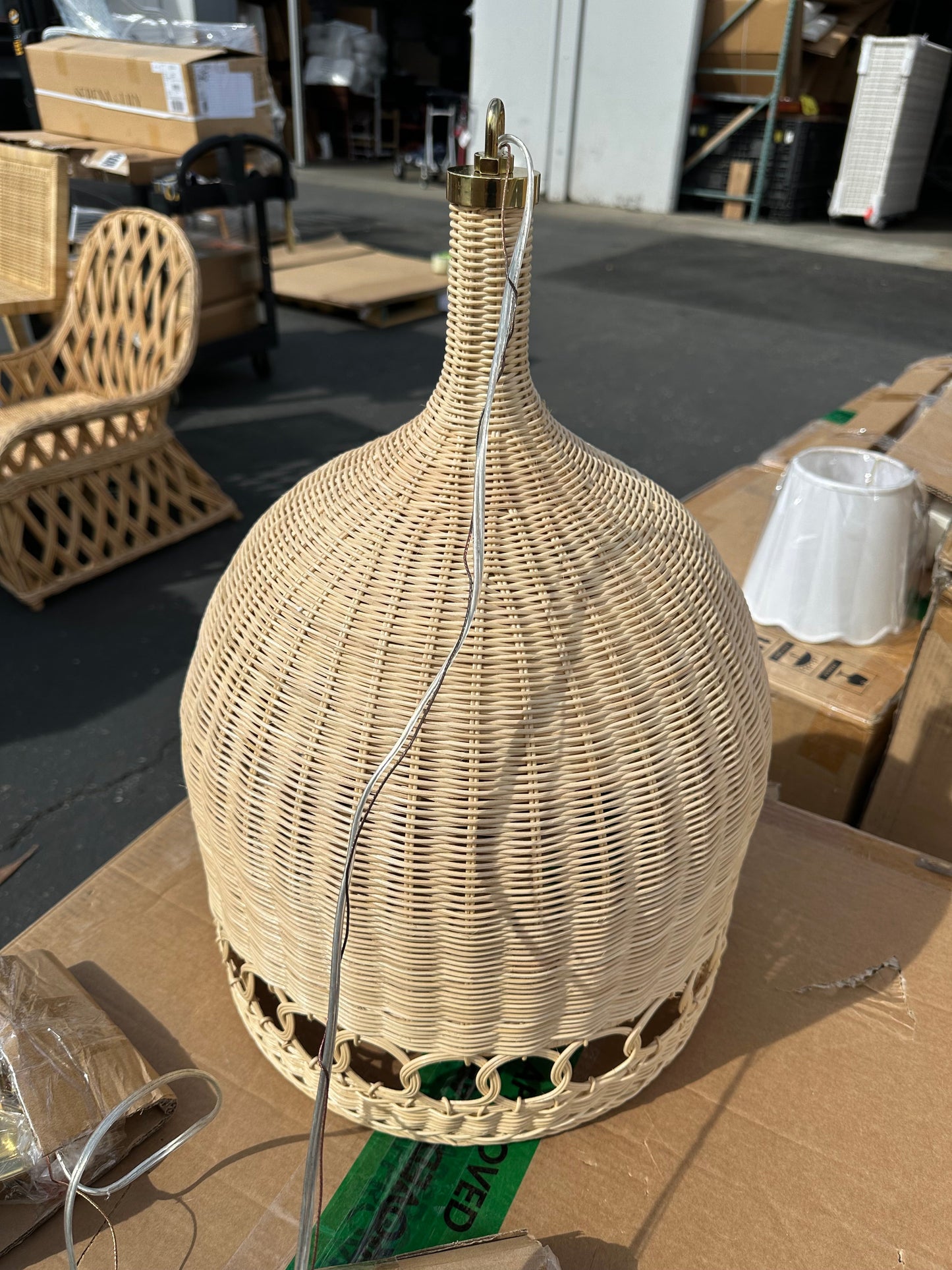 Wyecreek Rattan Bell Pendant (Small)