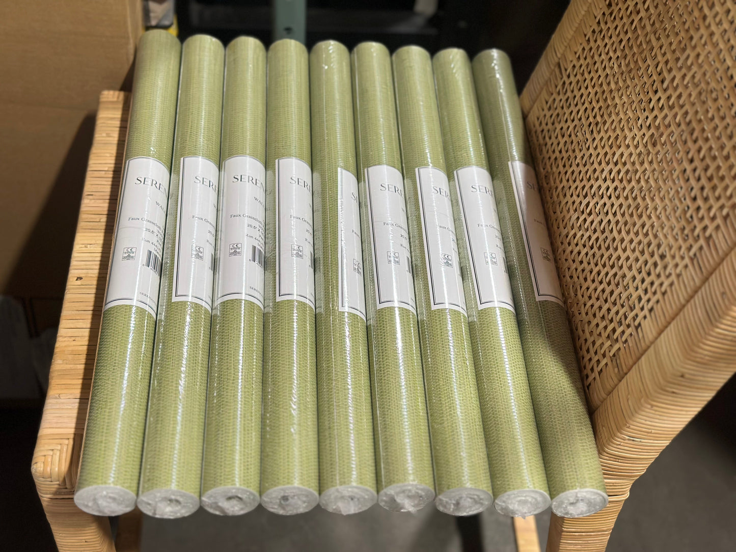 Faux Grasscloth Removable Wallpaper-Grass Green