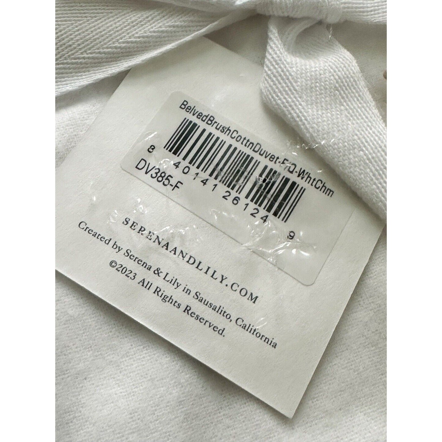 Belvedere Flannel Duvet Cover (F/Q)-White/Chambray - The Home Decor Outlet