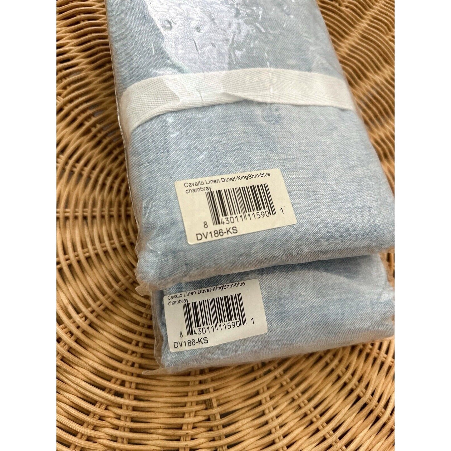 Cavallo Linen King Shams (Set of 2)-Blue Chambray - The Home Decor Outlet