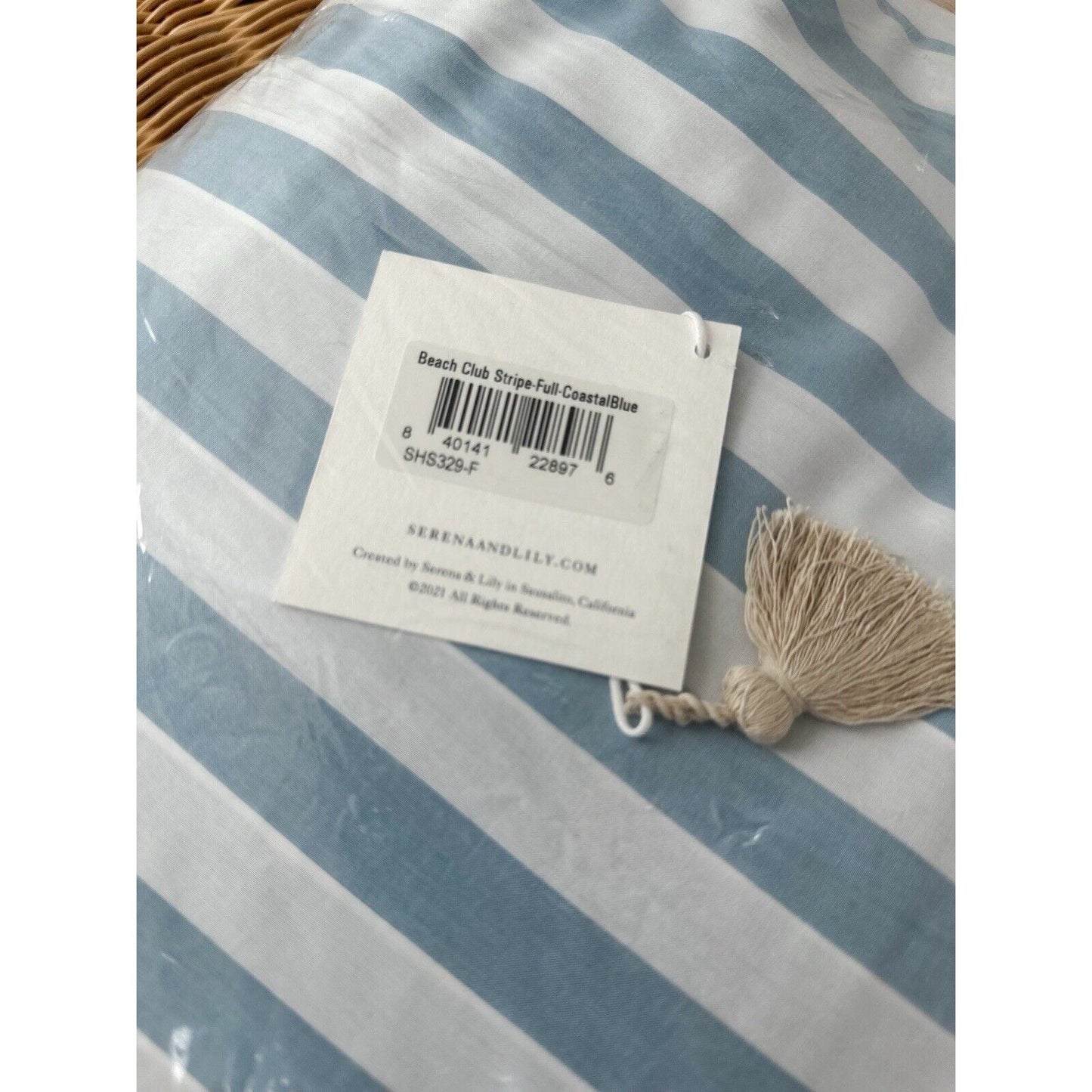 Beach Club Stripe Percale Sheet Set (Full)-Coastal Blue (CL) - The Home Decor Outlet