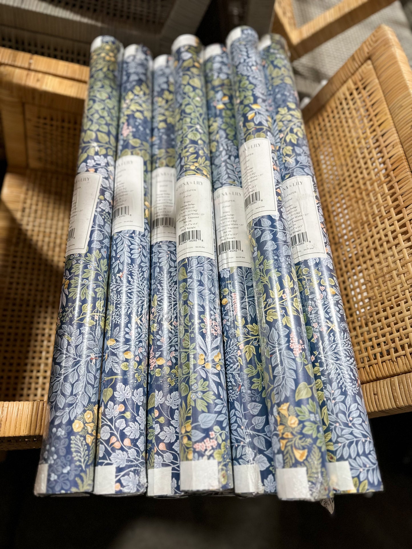 Wisley Wallpaper (Unpasted/Traditional)-Vintage Indigo