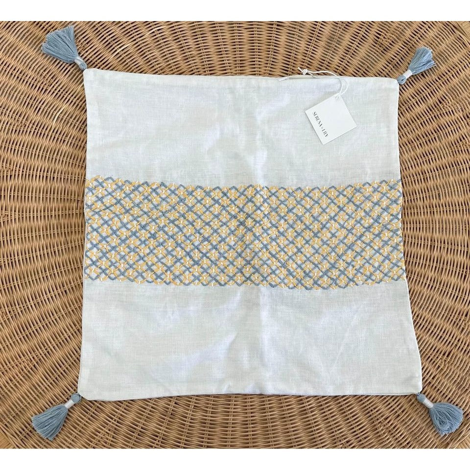 Verona Pillow Cover (22” SQ)-Coastal/Sunflower - The Home Decor Outlet
