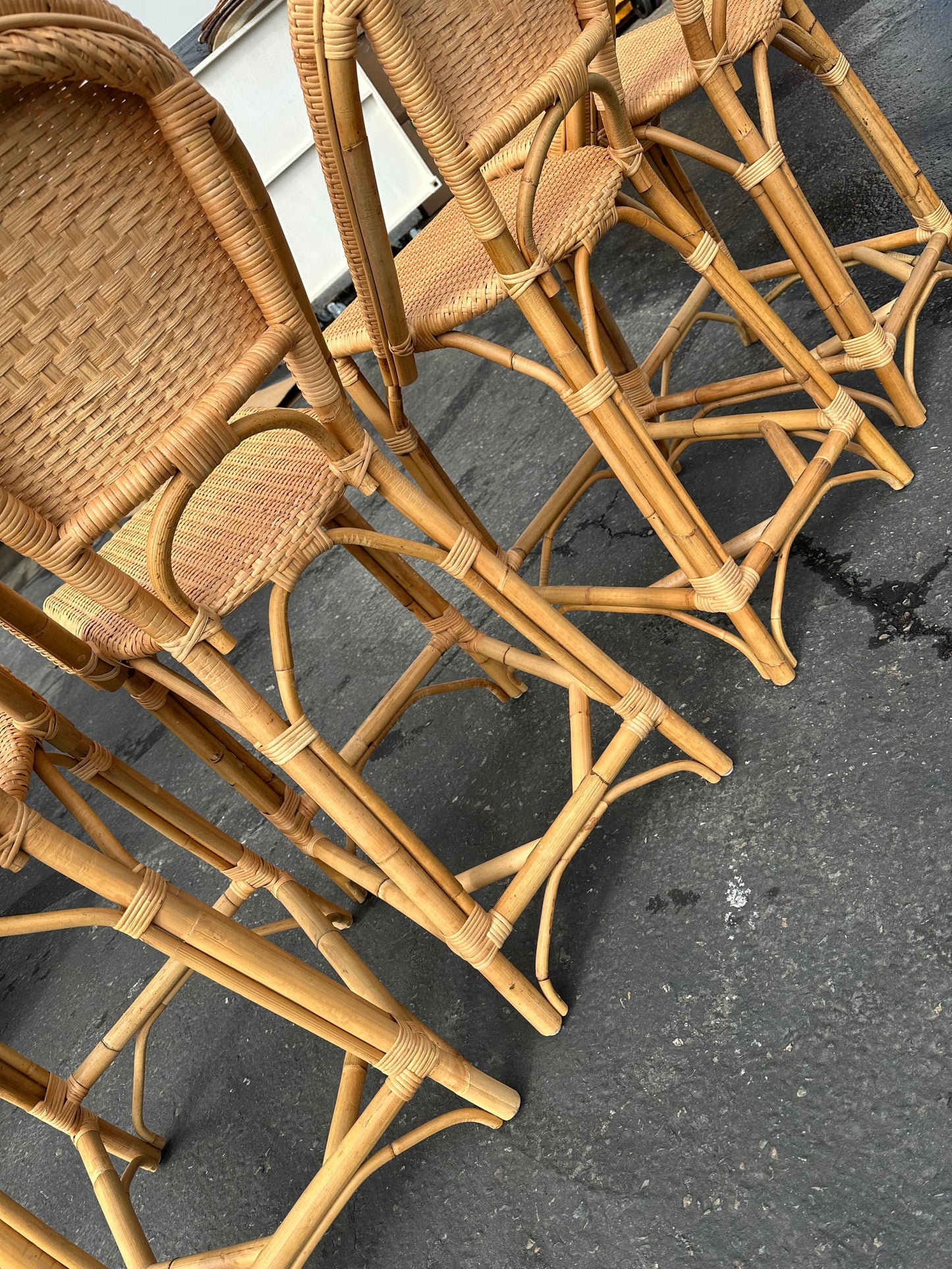 Sunwashed Riviera Rattan Counter Stool-Natural