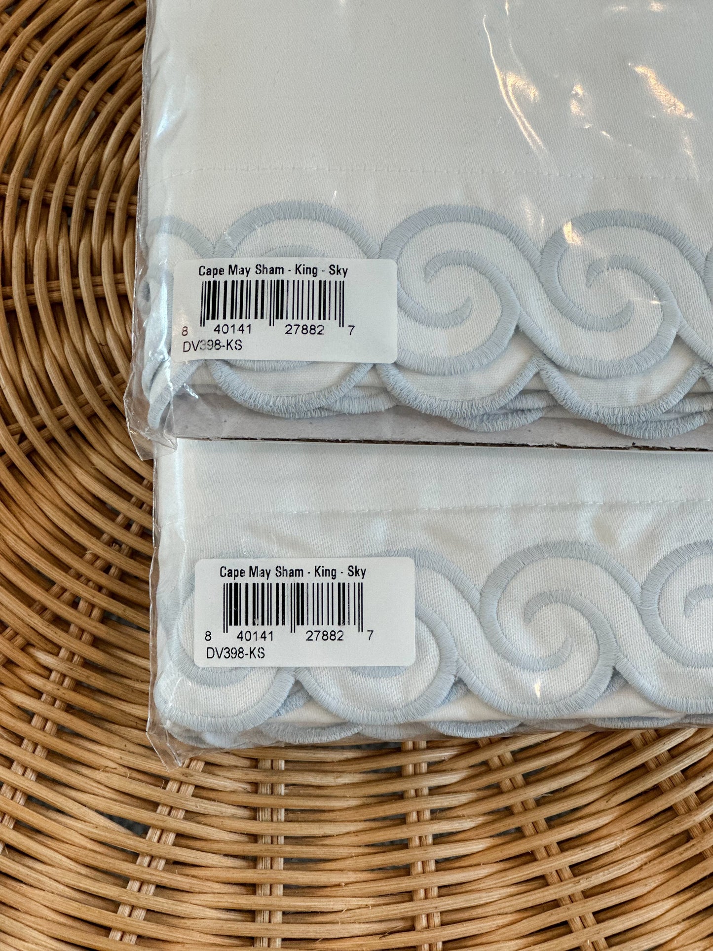 Cape May Sateen King Shams (Set of 2)-Sky - The Home Decor Outlet