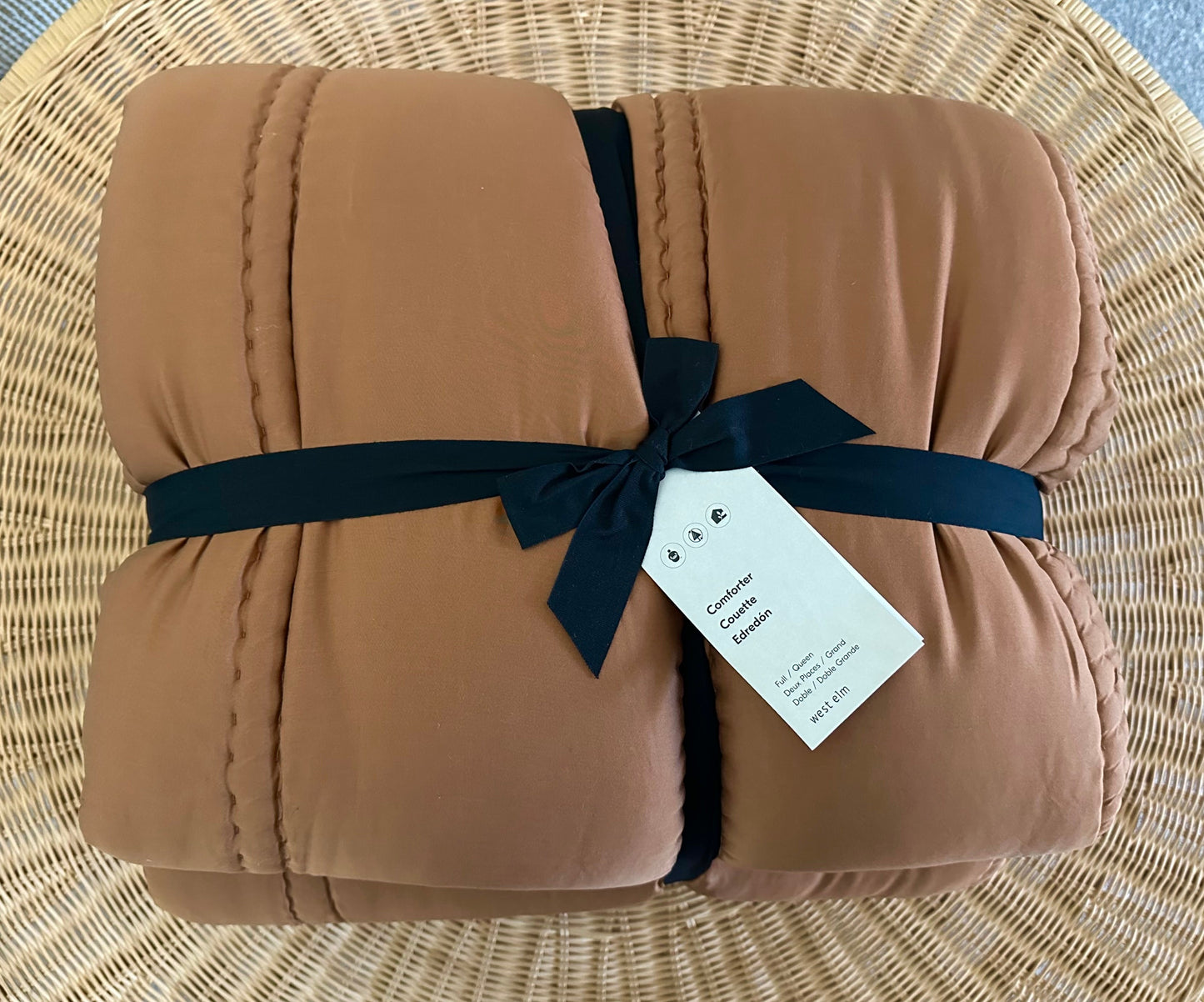 West Elm Silky TENCEL™ Plush Comforter (F/Q)-Terracotta - The Home Decor Outlet