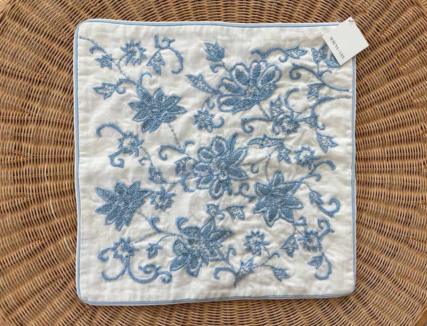 Marigot Pillow Cover (22” SQ)-Hydrangea Blue