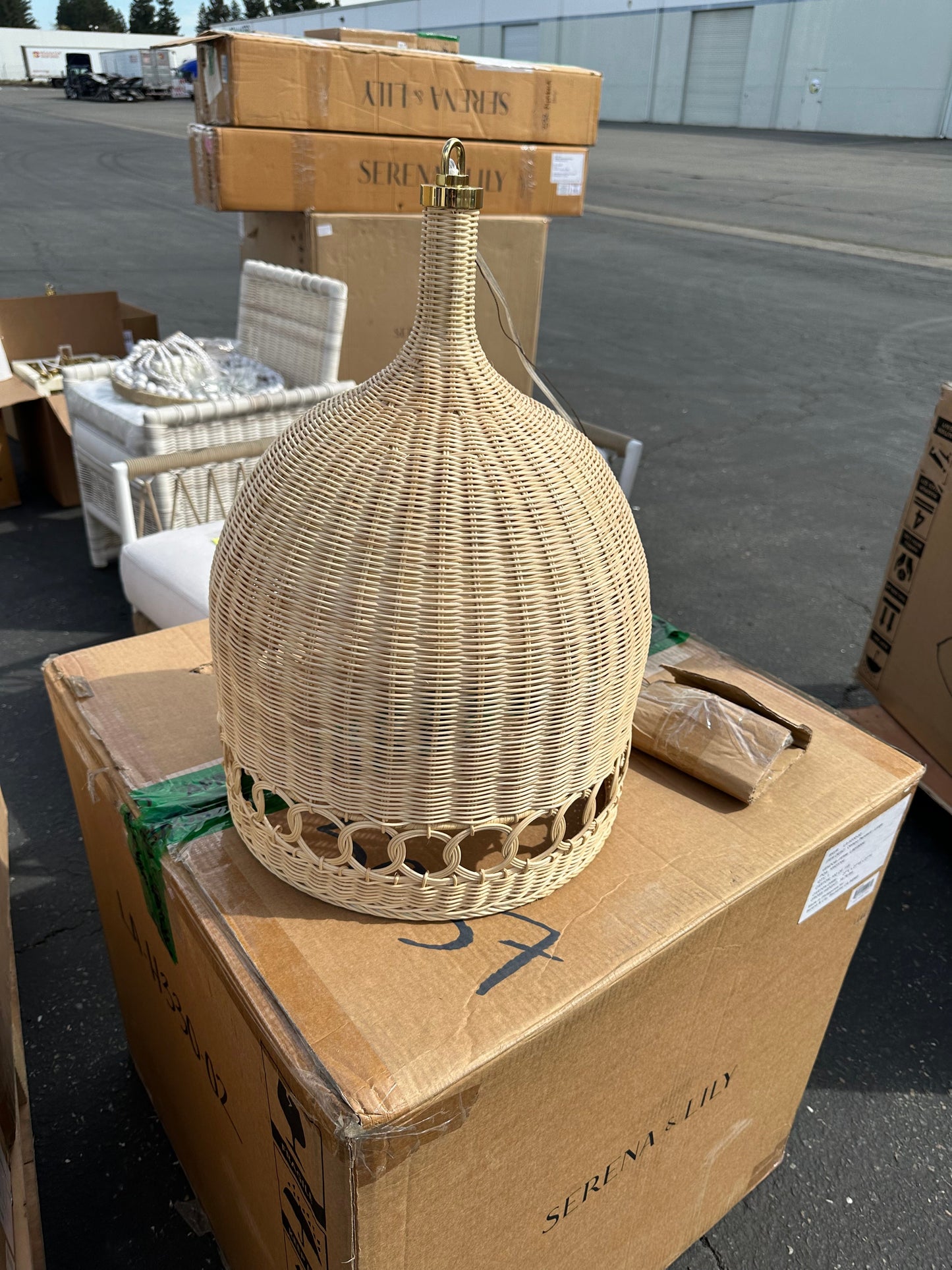 Wyecreek Rattan Bell Pendant (Small)