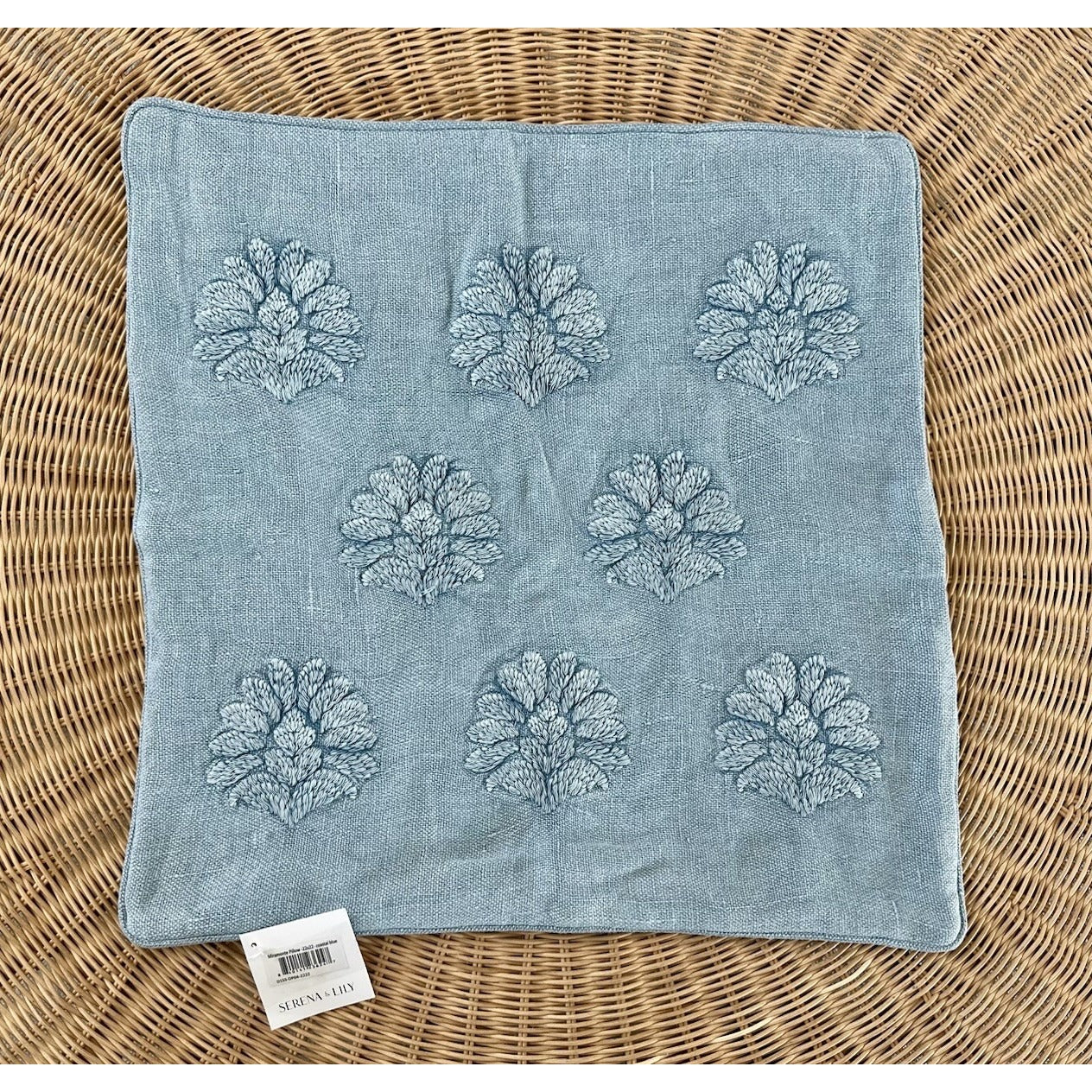 Miramonte Pillow Cover (22” SQ)-Coastal Blue