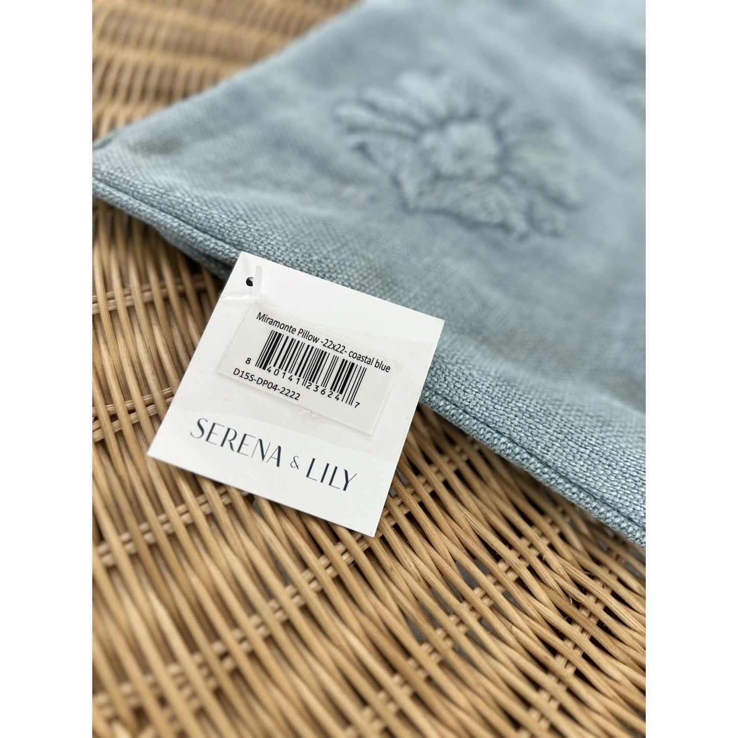 Miramonte Pillow Cover (22” SQ)-Coastal Blue
