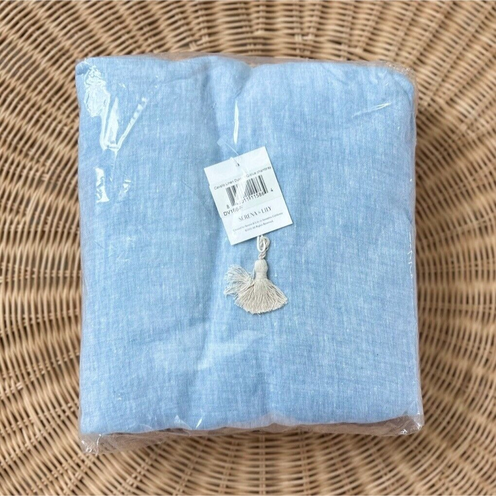 Cavallo Linen Duvet Cover (F/Q)-Blue Chambray (CL) - The Home Decor Outlet