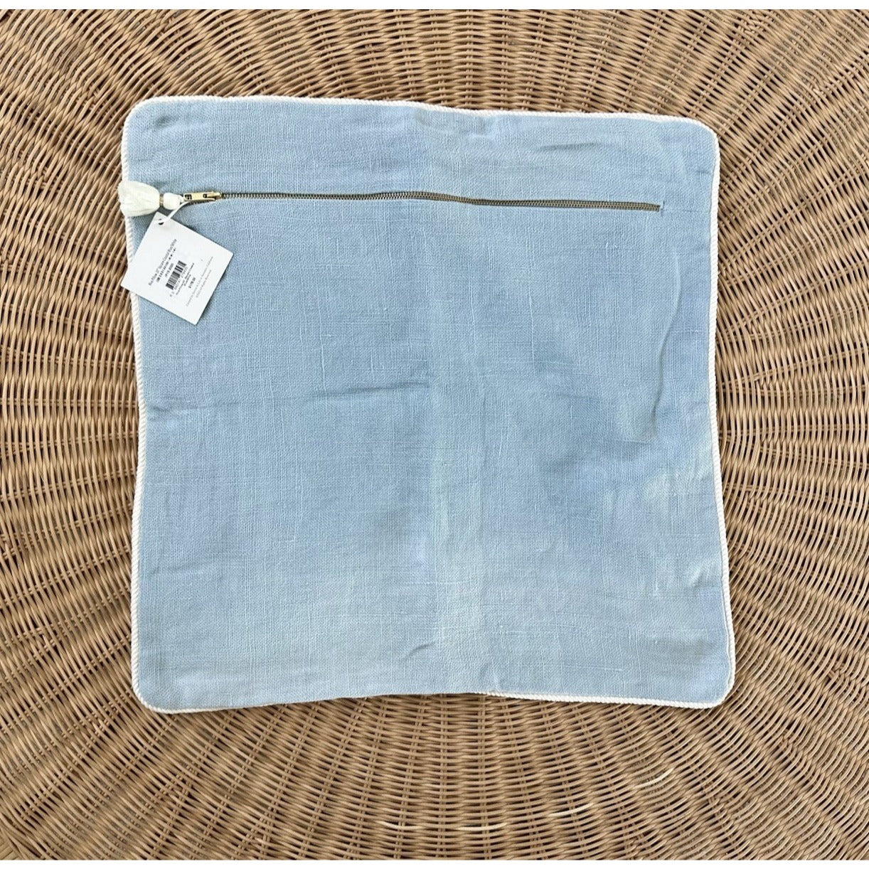 Riva Pillow Cover (20” SQ)-Coastal Blue/White
