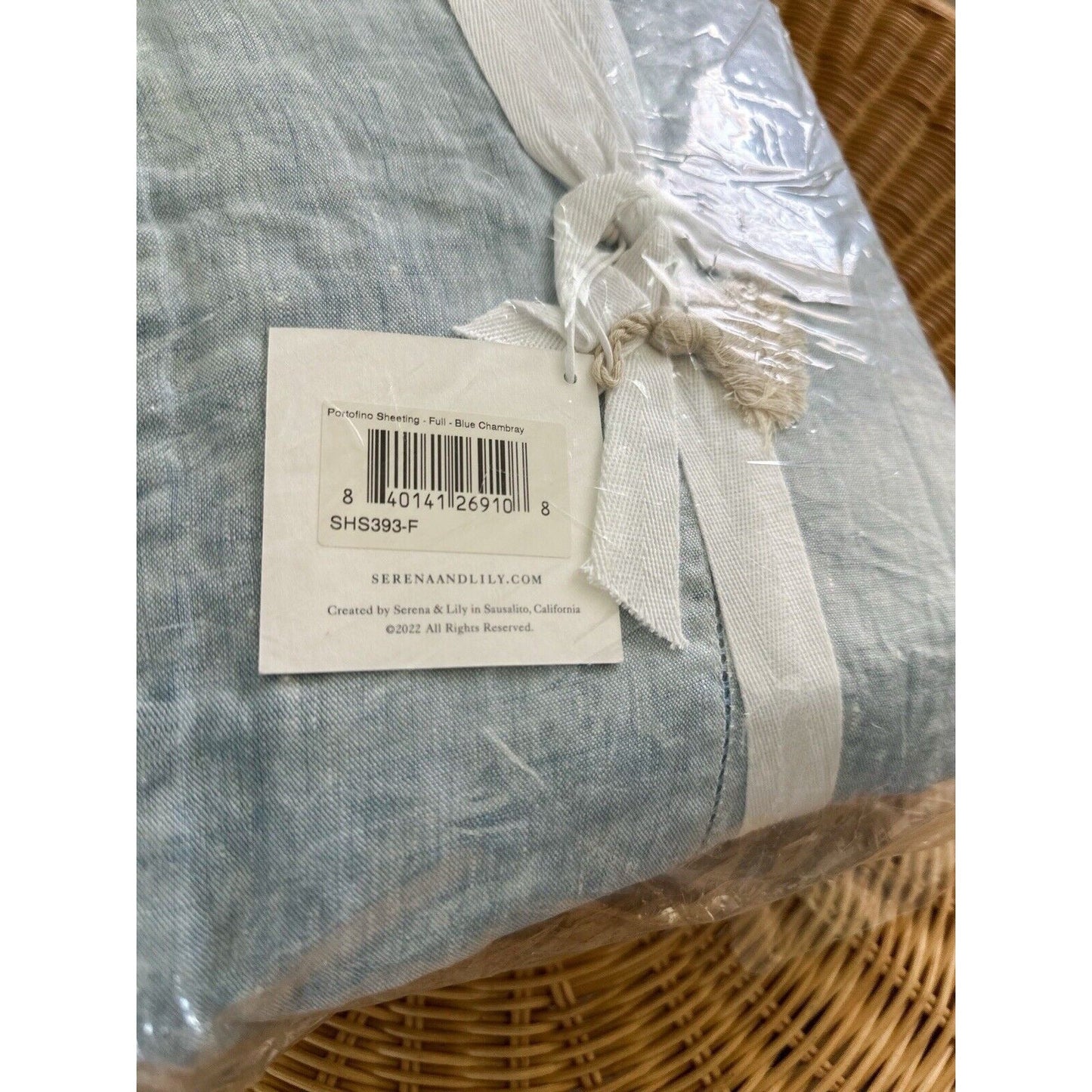 Portofino Linen Sheet Set (Full)-Blue Chambray - The Home Decor Outlet