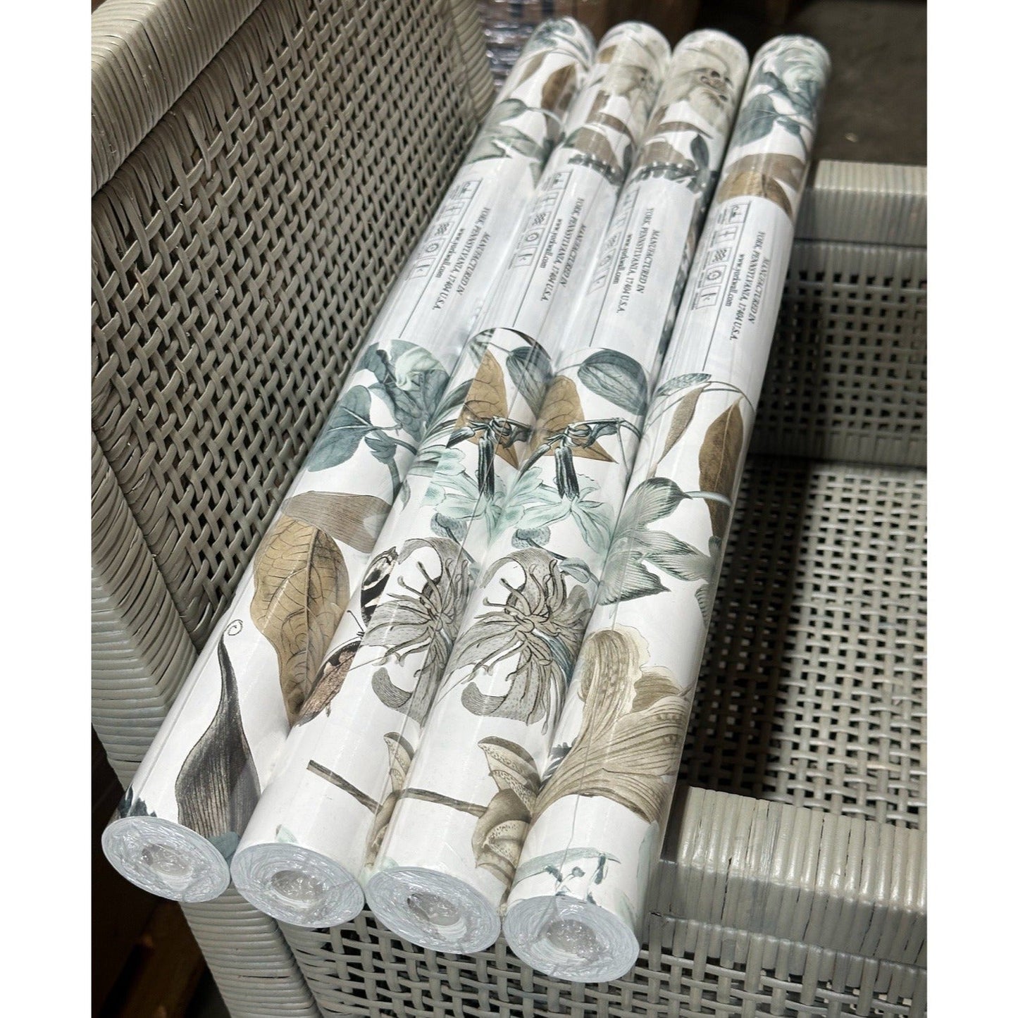 York Wallcoverings Butterfly House Wallpaper-White/Neutrals/Blue