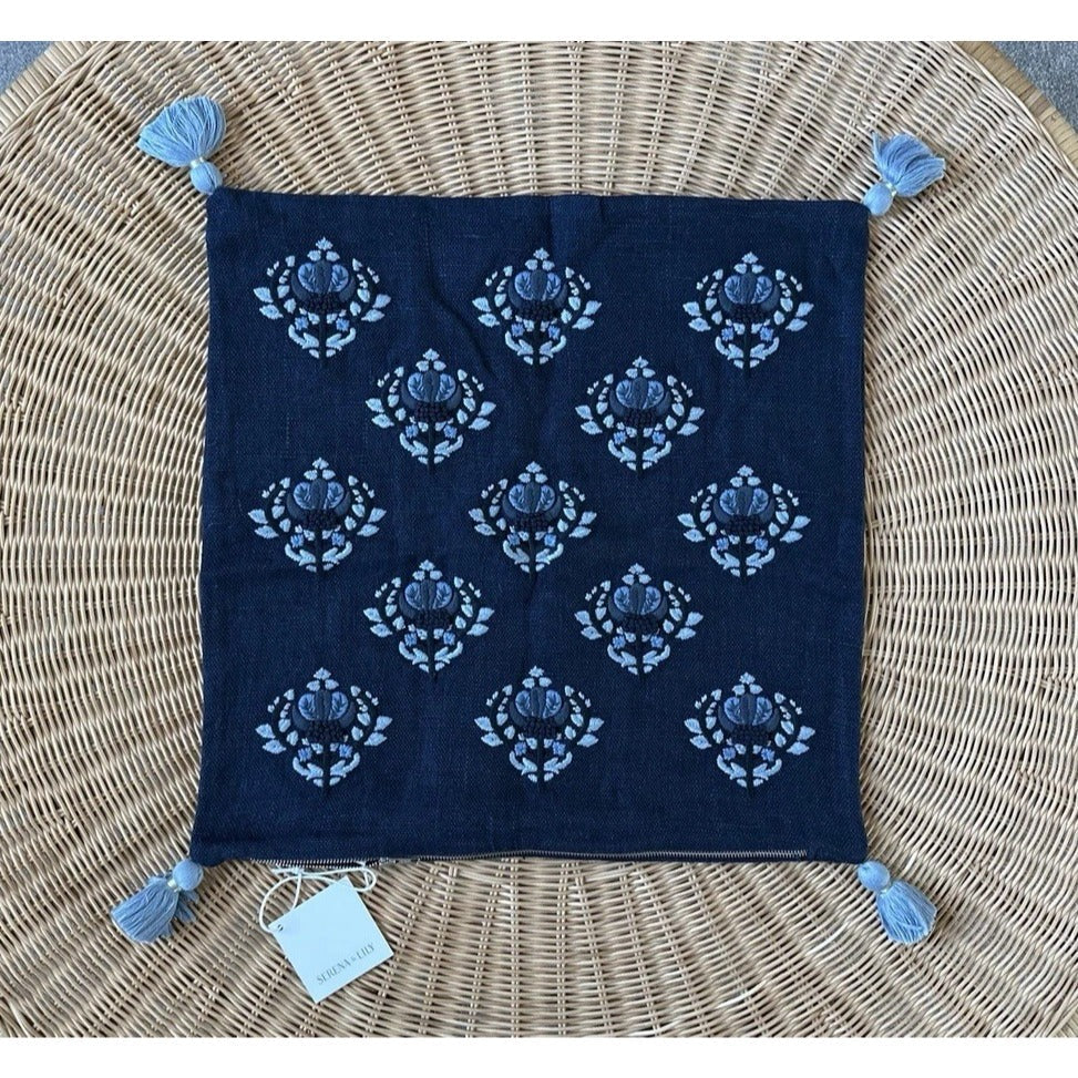 Kemp Pillow Cover (20” SQ)-Navy Blue
