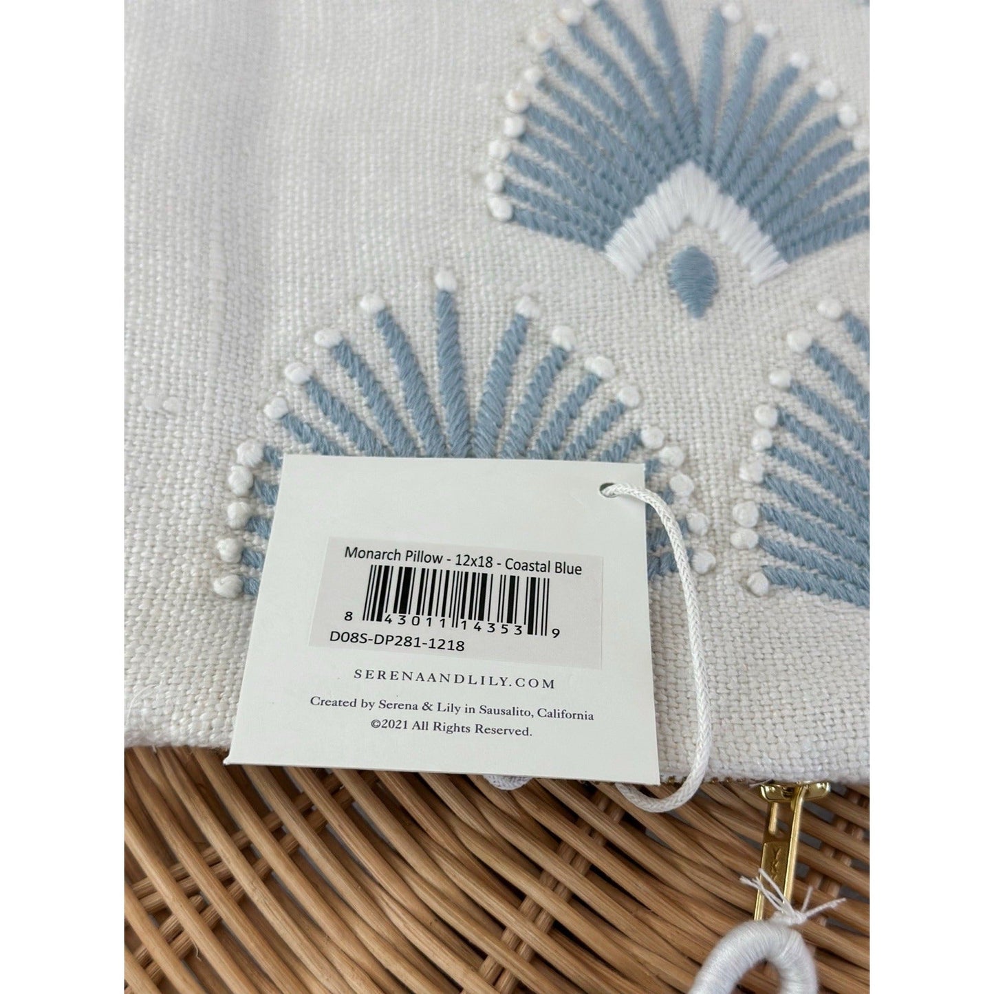 Monarch Pillow Cover (12”x18”)-Coastal Blue