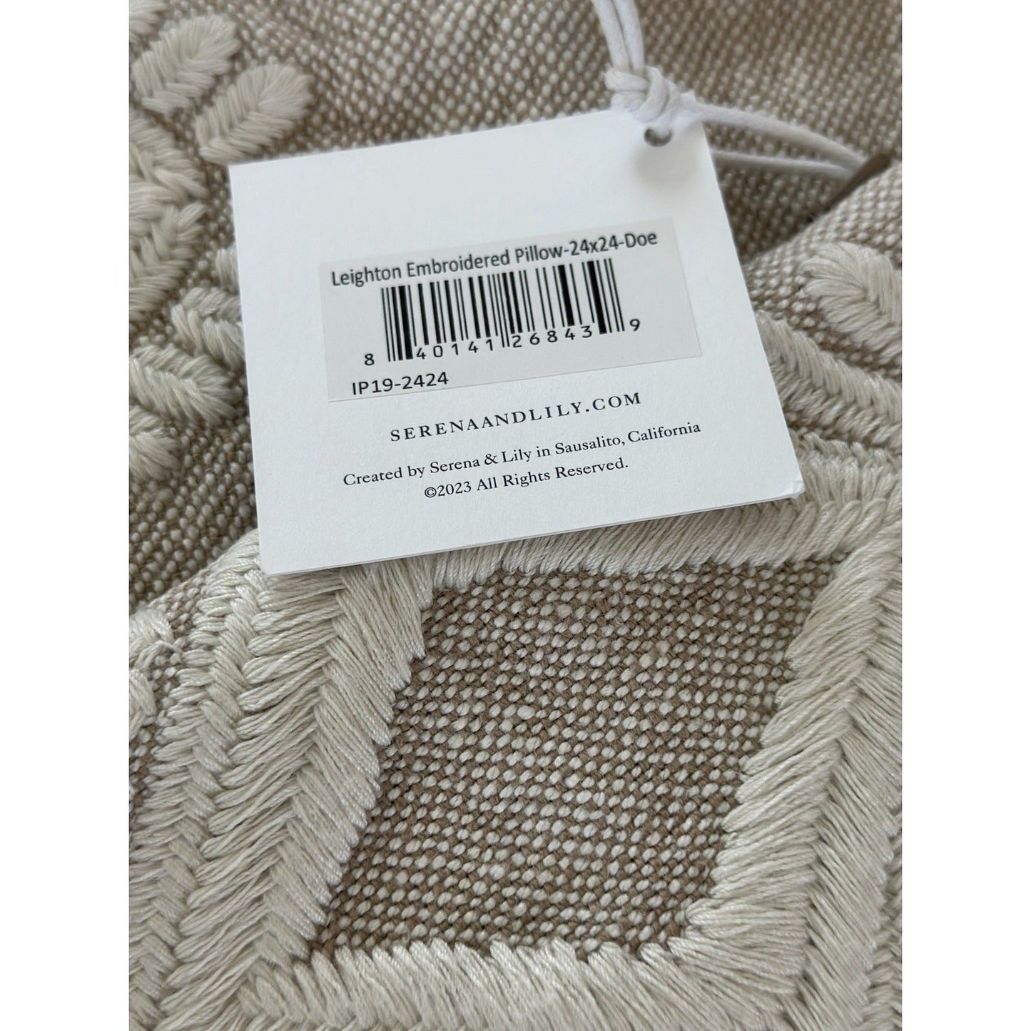 Leighton Pillow Cover (24” SQ)-Doe Beige