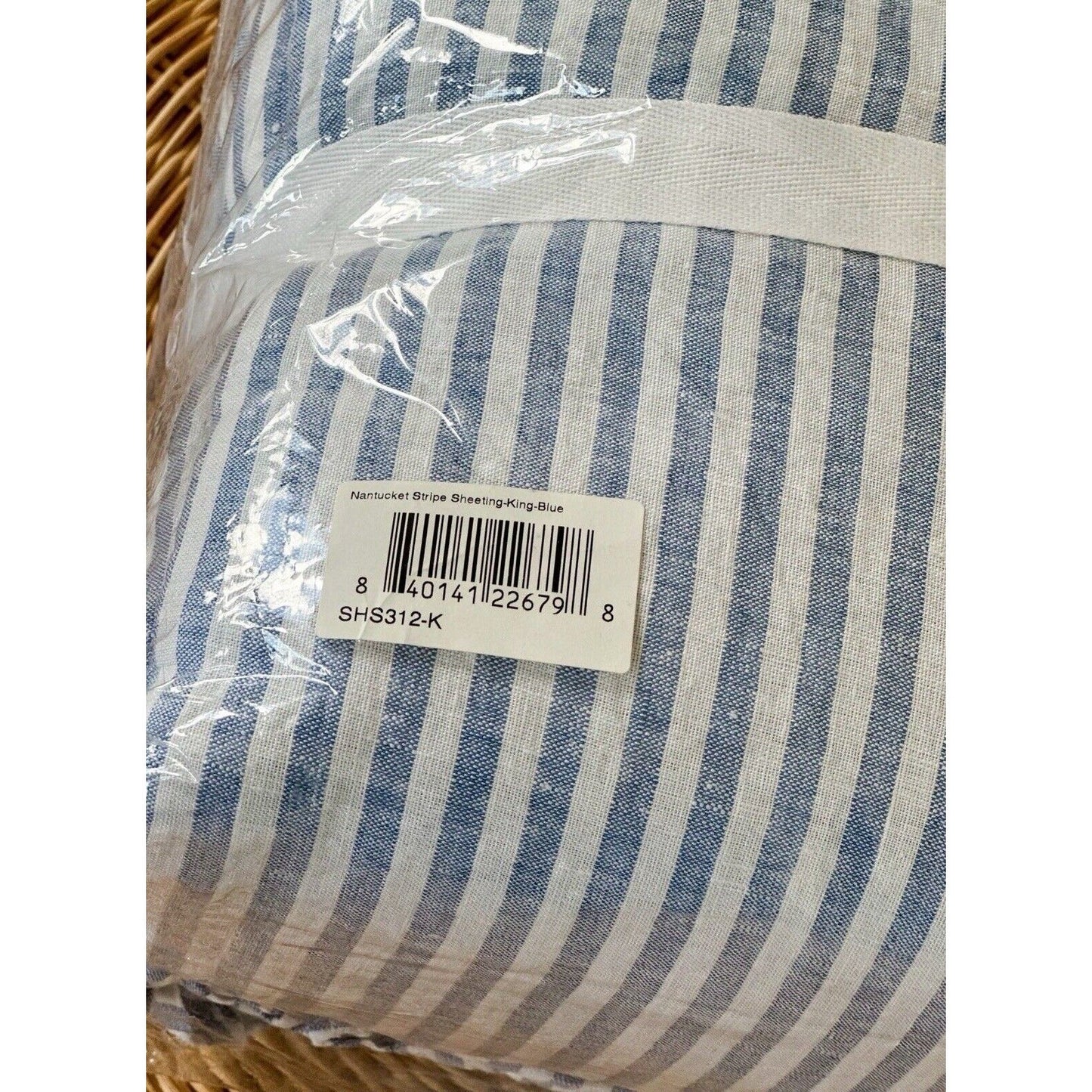 Nantucket Stripe Linen Sheet Set (King)-Blue - The Home Decor Outlet