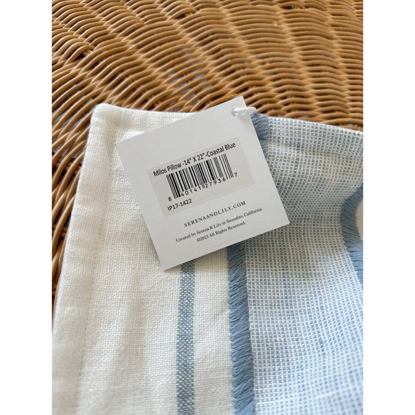 Milos Pillow Cover (14”x22”)-Coastal Blue