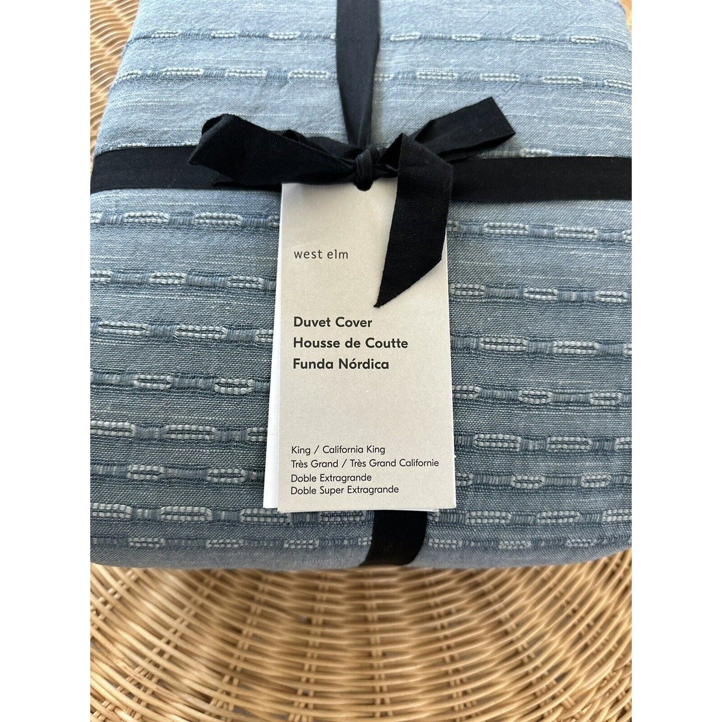 West Elm Reese Linen Cotton Duvet Cover (K/CK)-Marina Blue - The Home Decor Outlet
