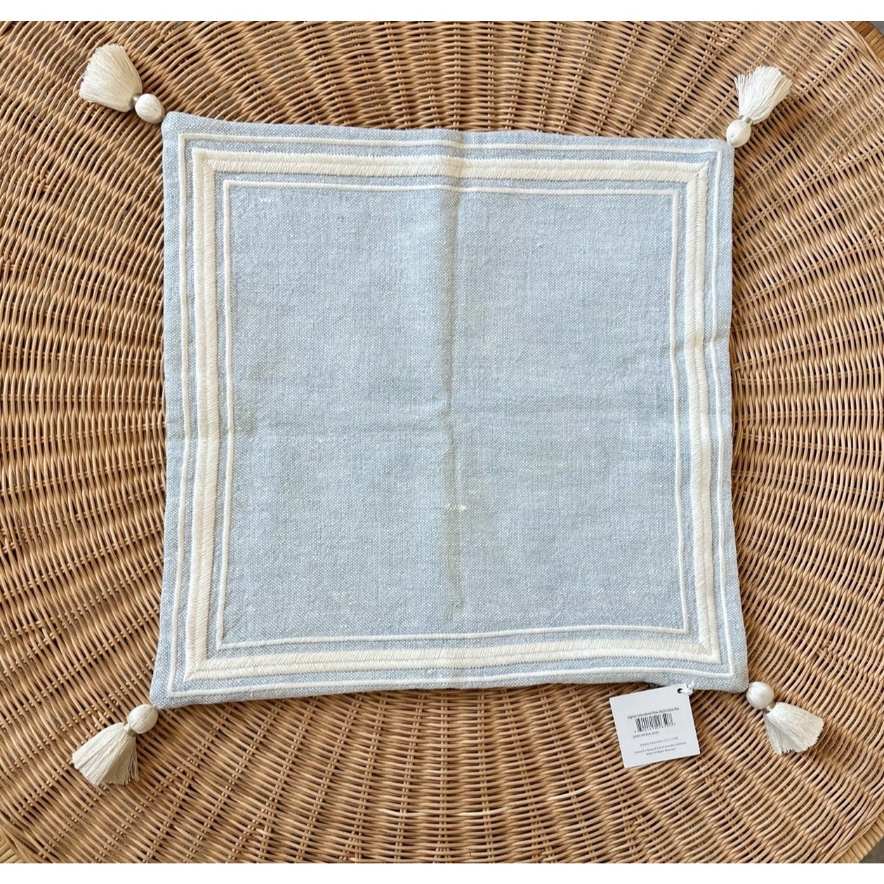 Leighton Pillow Cover (20” SQ)-Coastal Blue