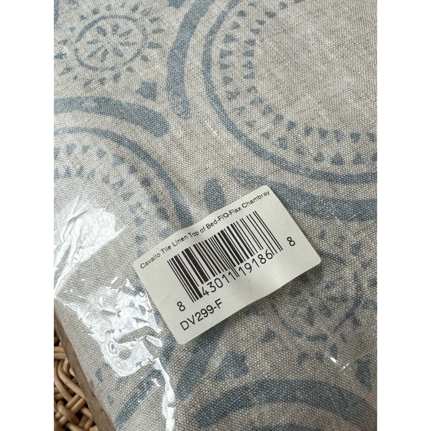 Cavallo Tile Linen Duvet Cover (F/Q)-Flax Chambray (CL) - The Home Decor Outlet