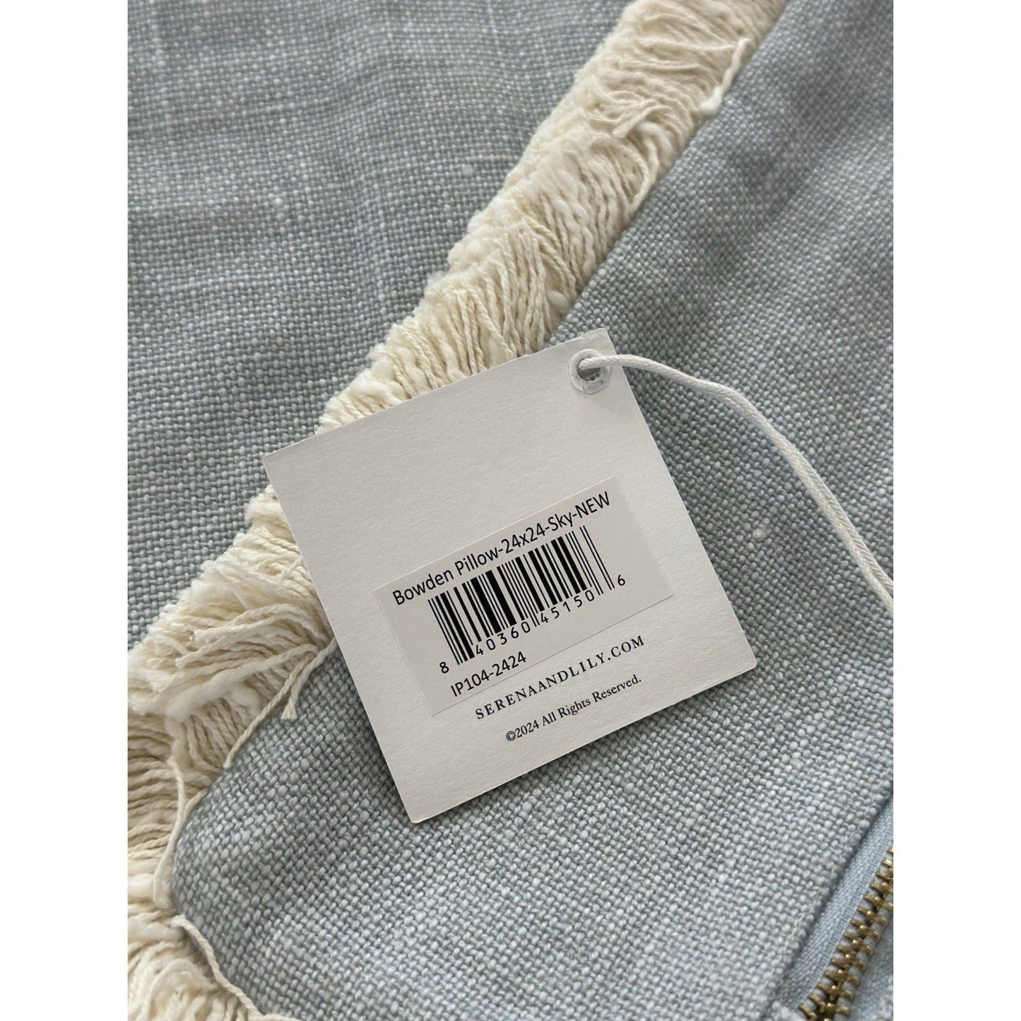 Bowden Pillow Cover (24” SQ)-Sky Blue