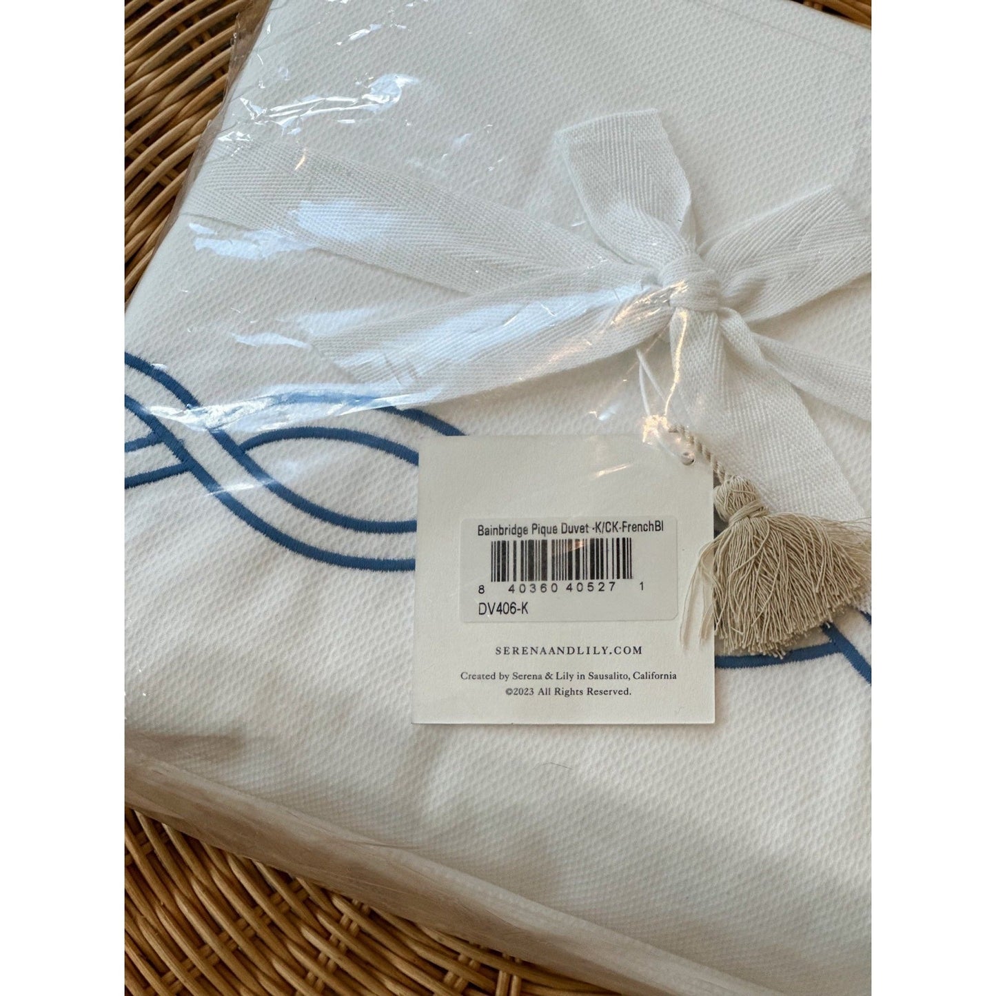 Bainbridge Piqué Duvet Cover (K/CK)-French Blue - The Home Decor Outlet