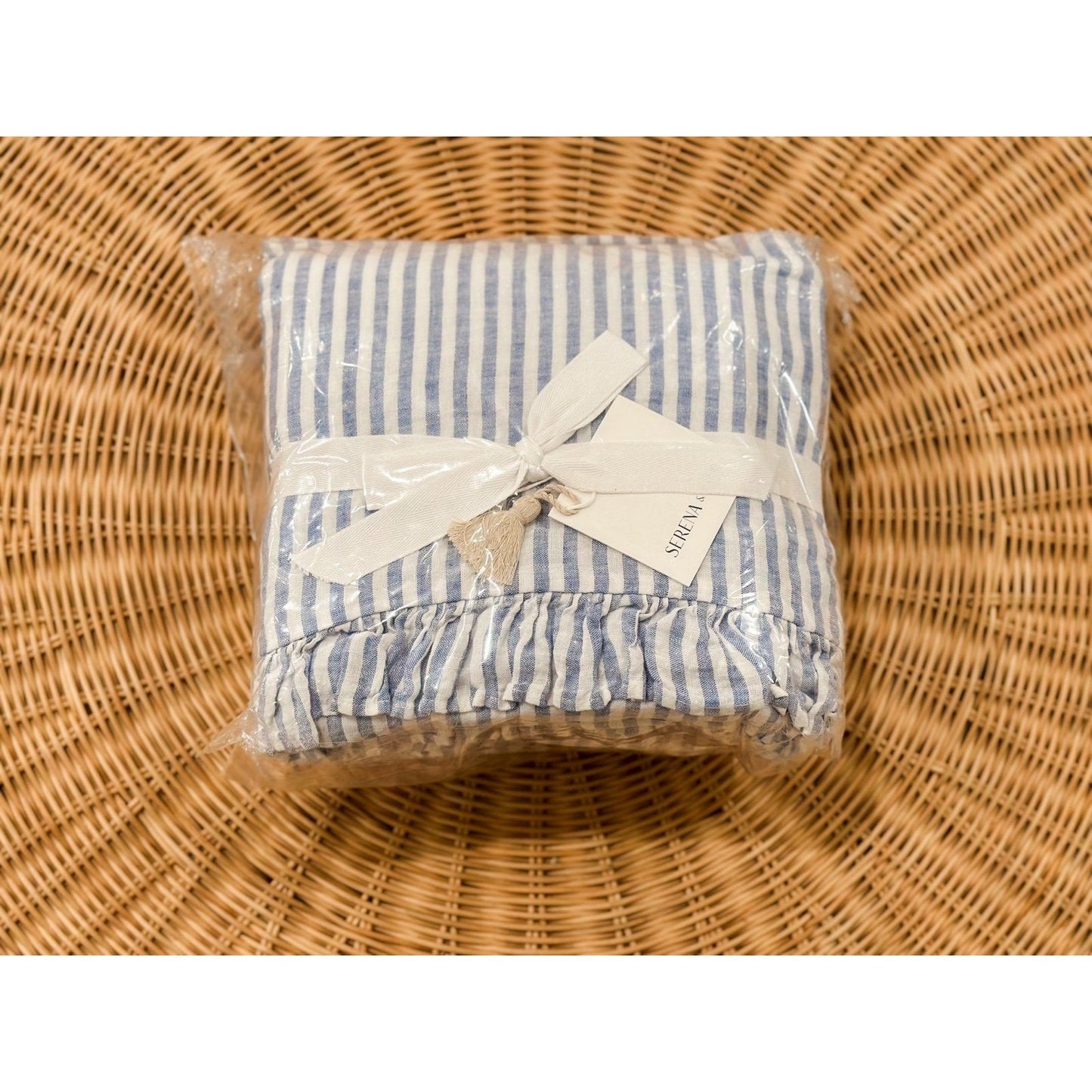 Nantucket Stripe Linen Sheet Set (Twin)-Blue - The Home Decor Outlet