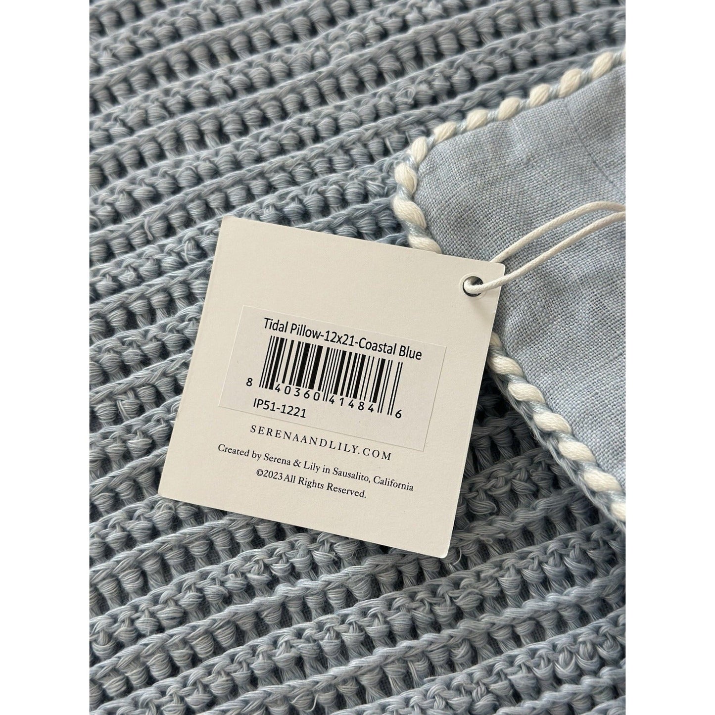 Tidal Pilllow Cover (12”x21”)-Coastal Blue
