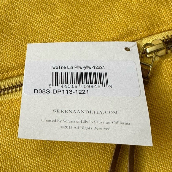 Two Tone Linen Pillow Cover (12”x21”)-Yellow - The Home Decor Outlet