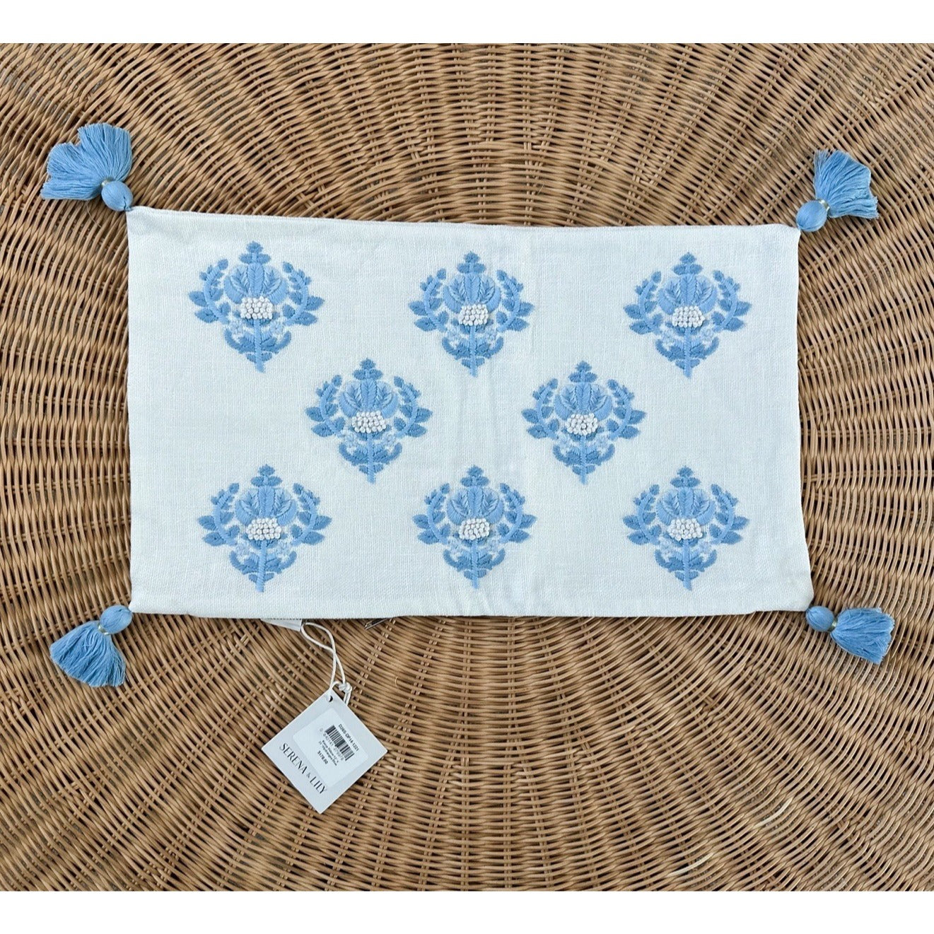 Kemp Pillow Cover (12”x21”)-Hydrangea Blue