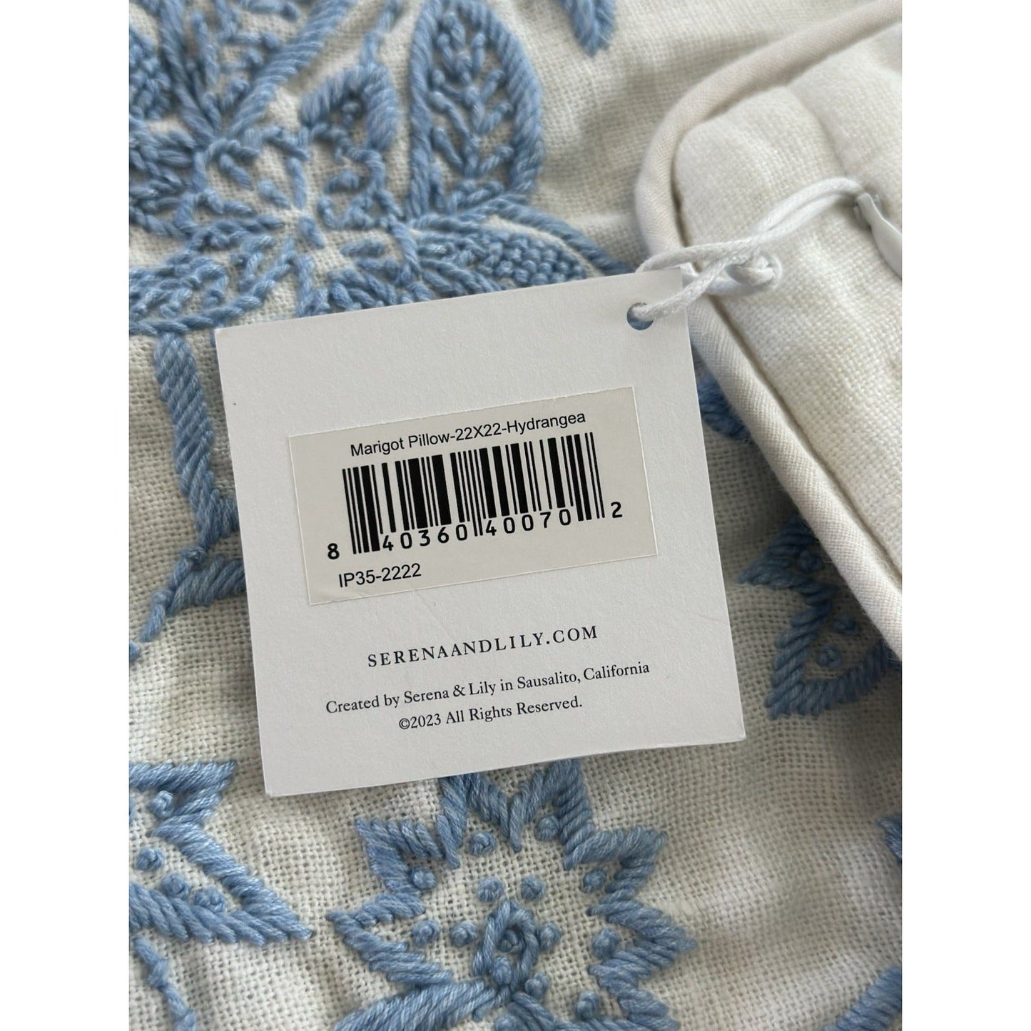 Marigot Pillow Cover (22” SQ)-Hydrangea Blue