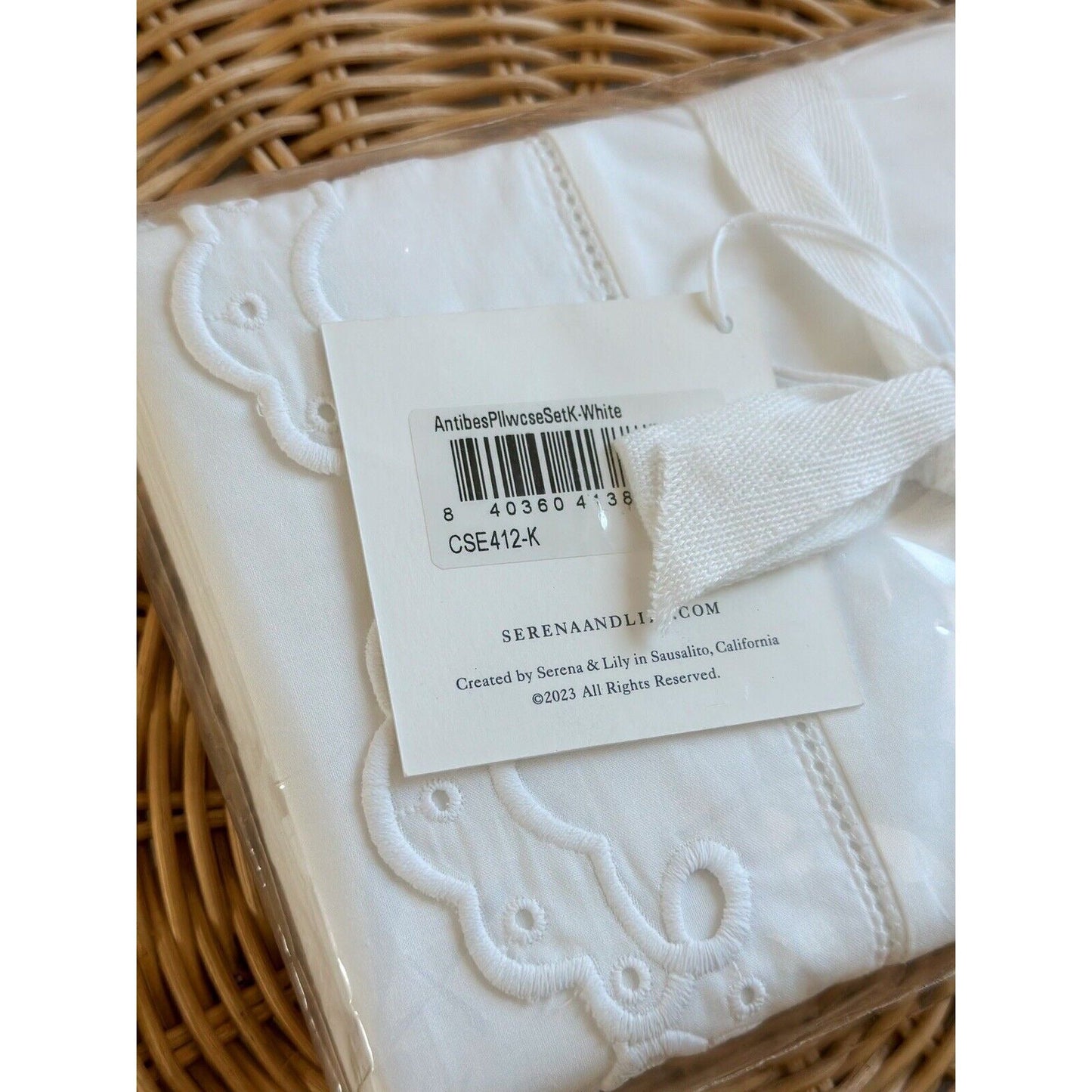 Antibes Eyelet Percale King Pillowcases (Set of 2)-White - The Home Decor Outlet