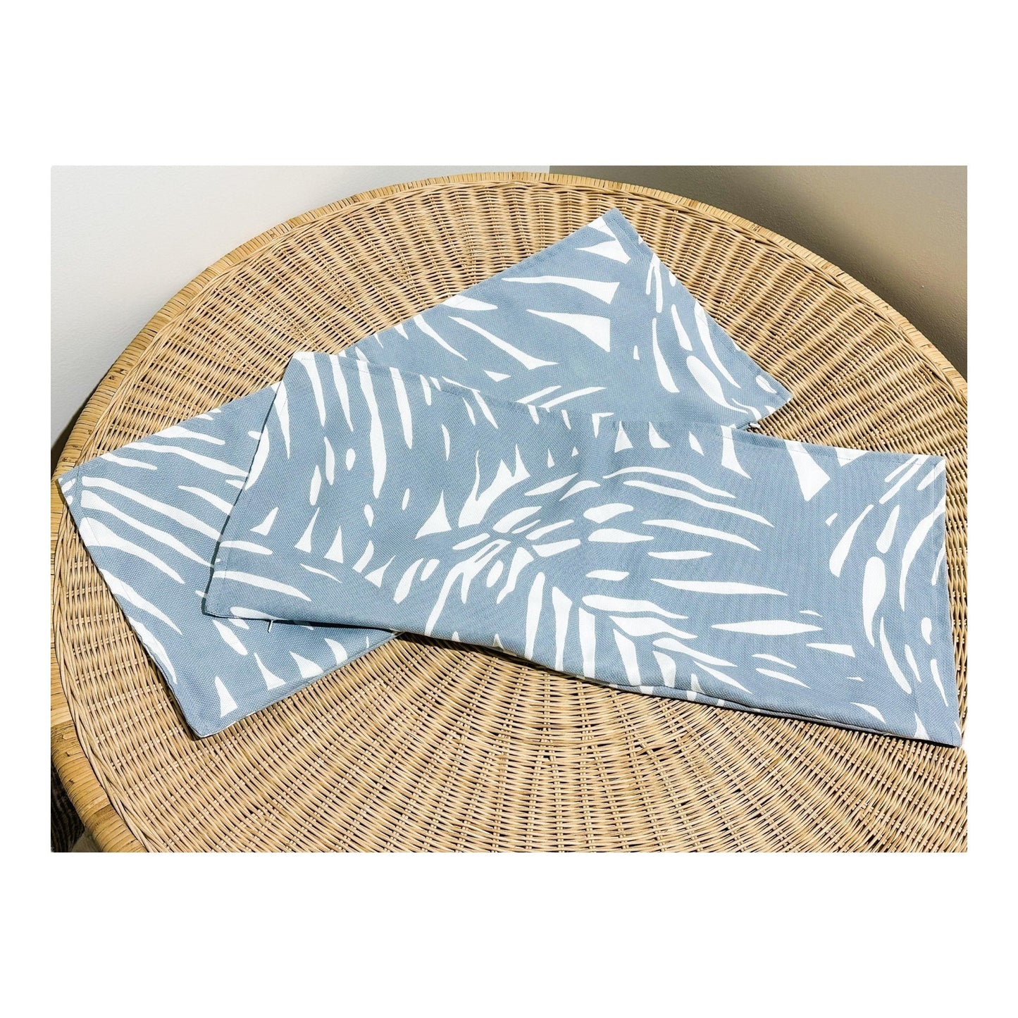 Palm Pillow Cover (14”x30”)-Coastal Blue - The Home Decor Outlet