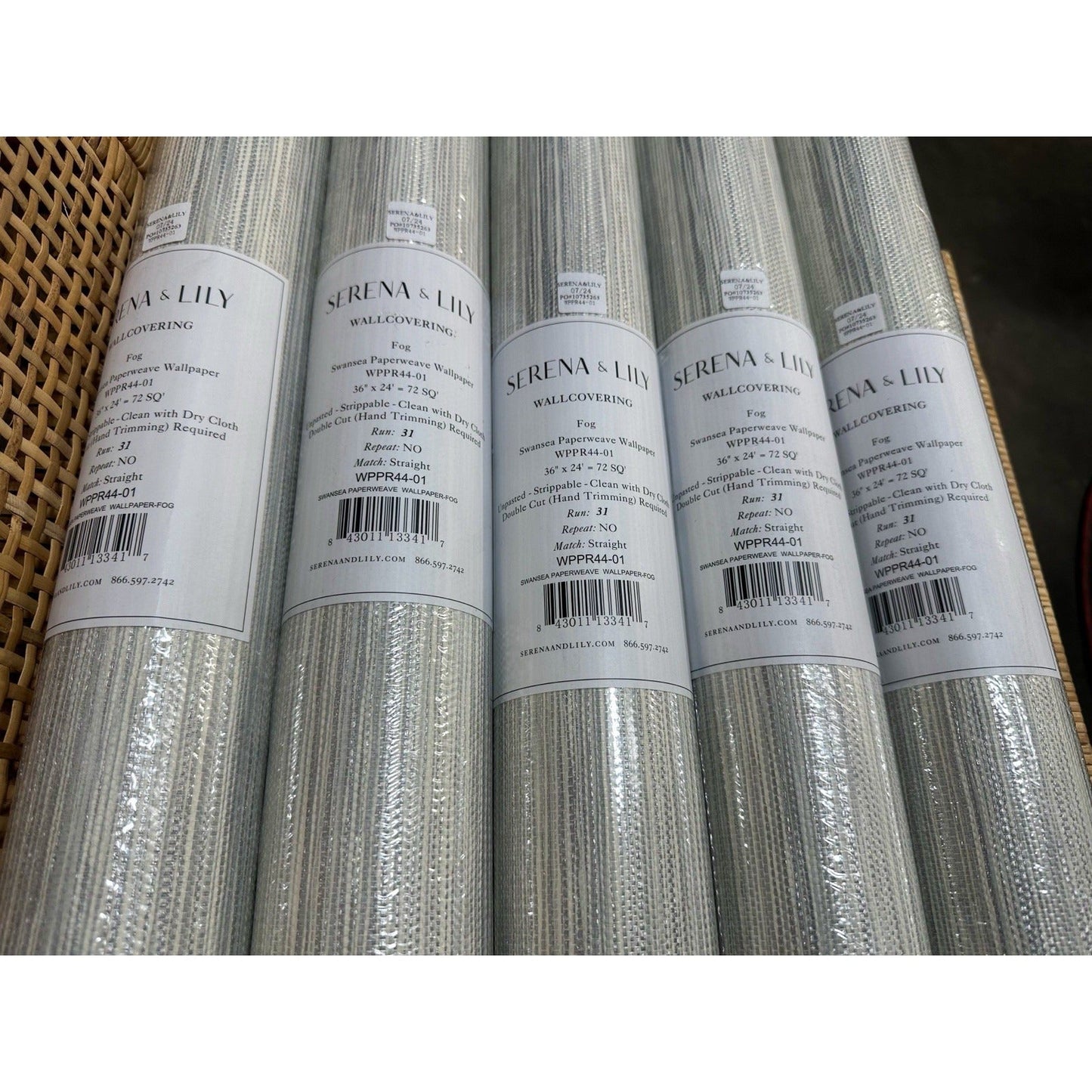 Swansea Paperweave Wallcovering-Fog Grey