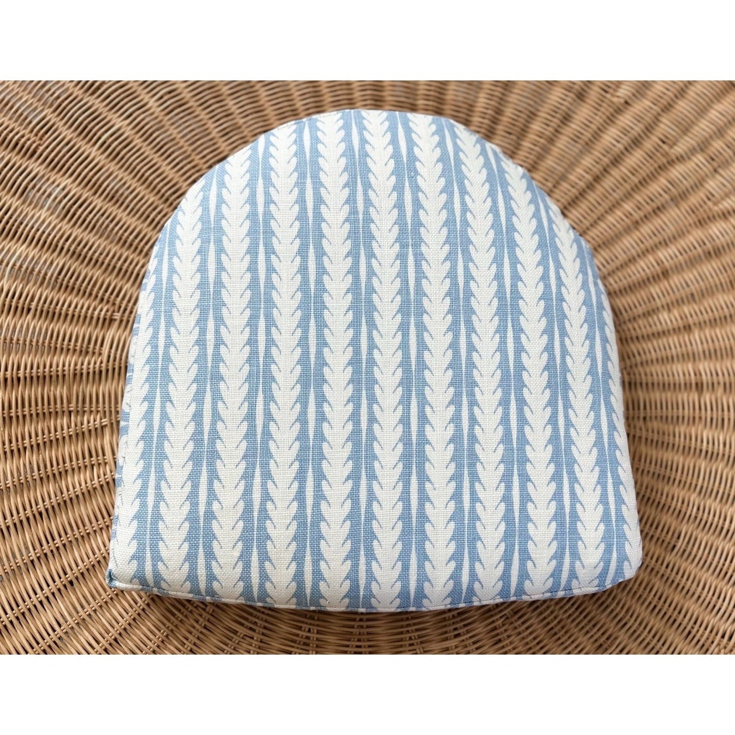 Avalon Indoor Rattan Dining Chair Cushion-Oceana Coastal Blue