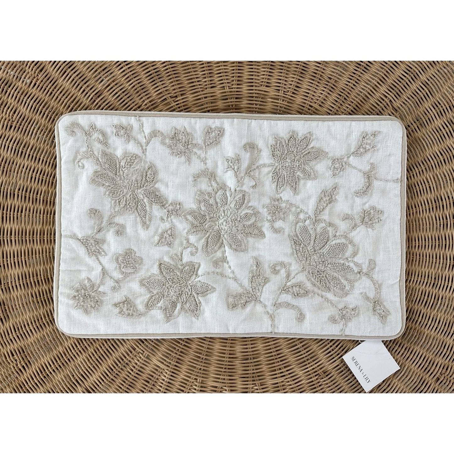 Marigot Pillow Cover (14”x22”)-Flax Beige