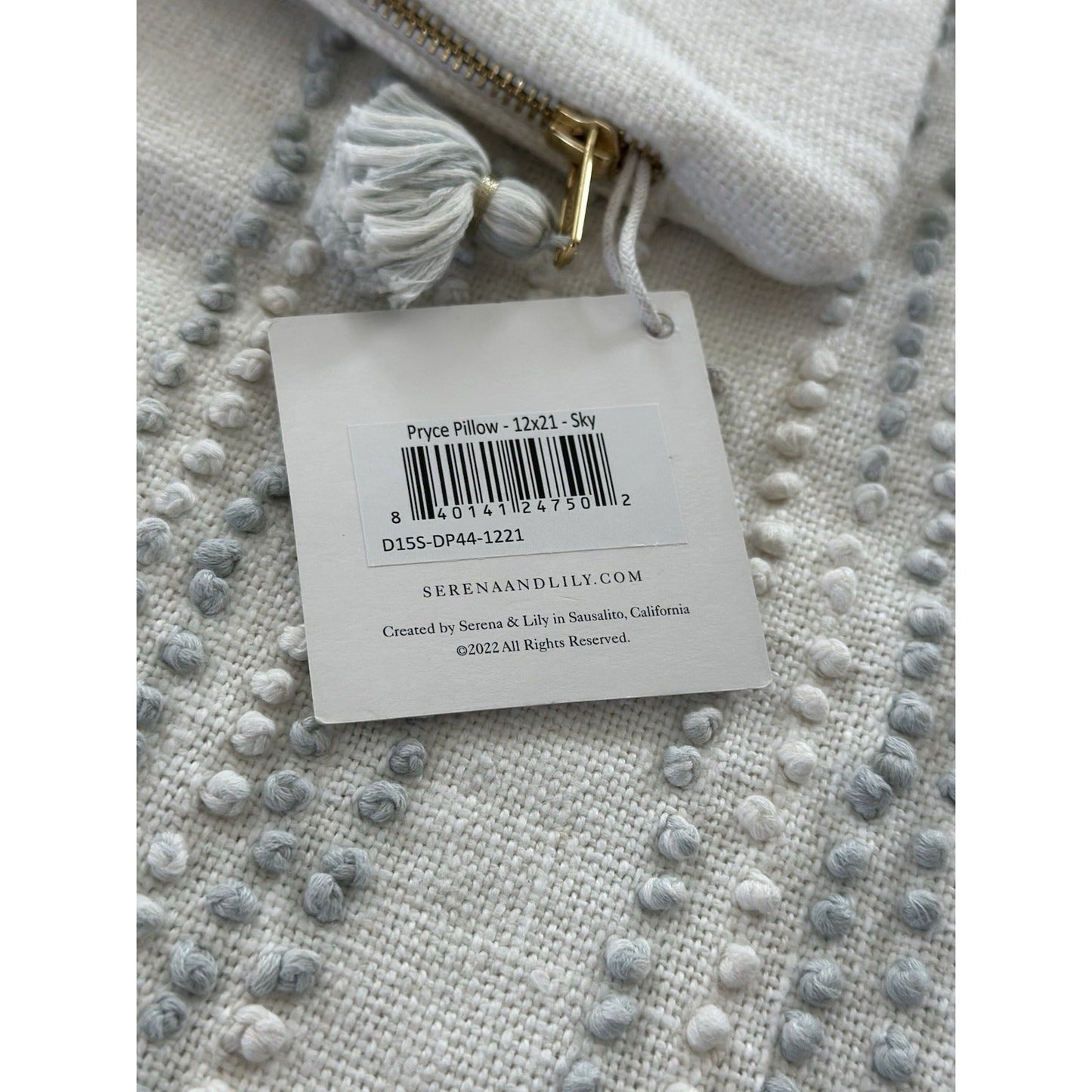 Pryce Pillow Cover (12”x21”)-Sky Blue